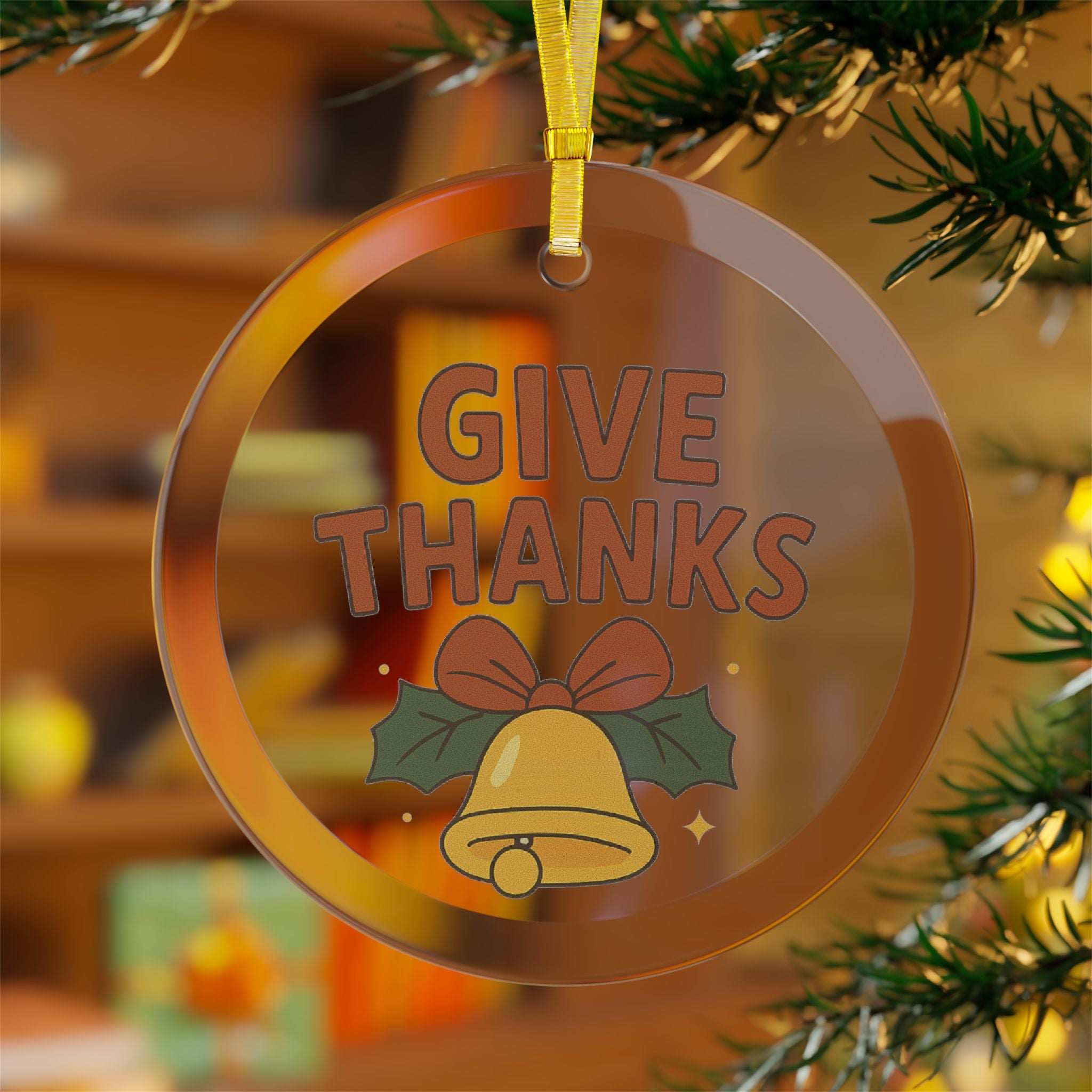 Elegant Beautiful Glass Ornaments- Give Thanks