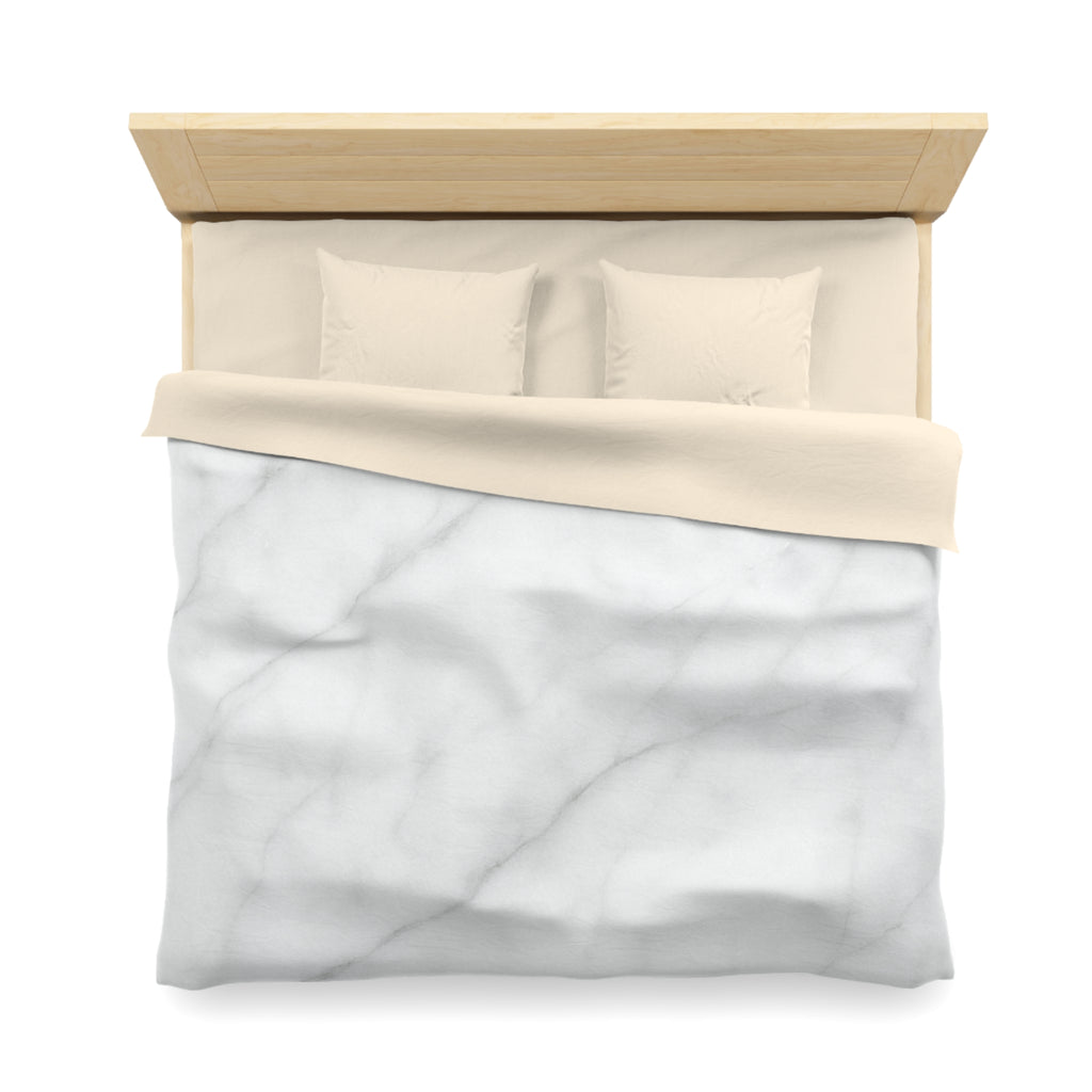 Marble Microfiber Duvet Cover – White Gray Marble Bedding