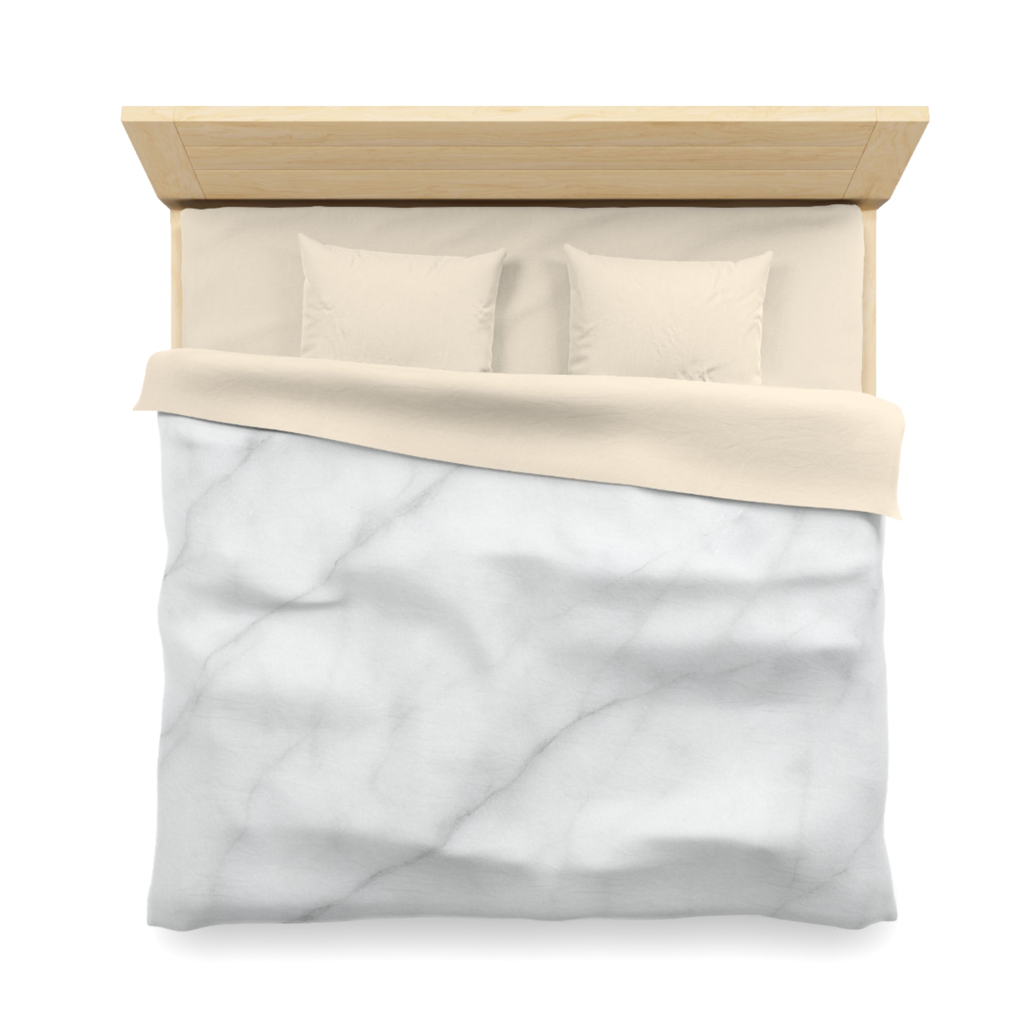 Marble Microfiber Duvet Cover – White Gray Marble Bedding