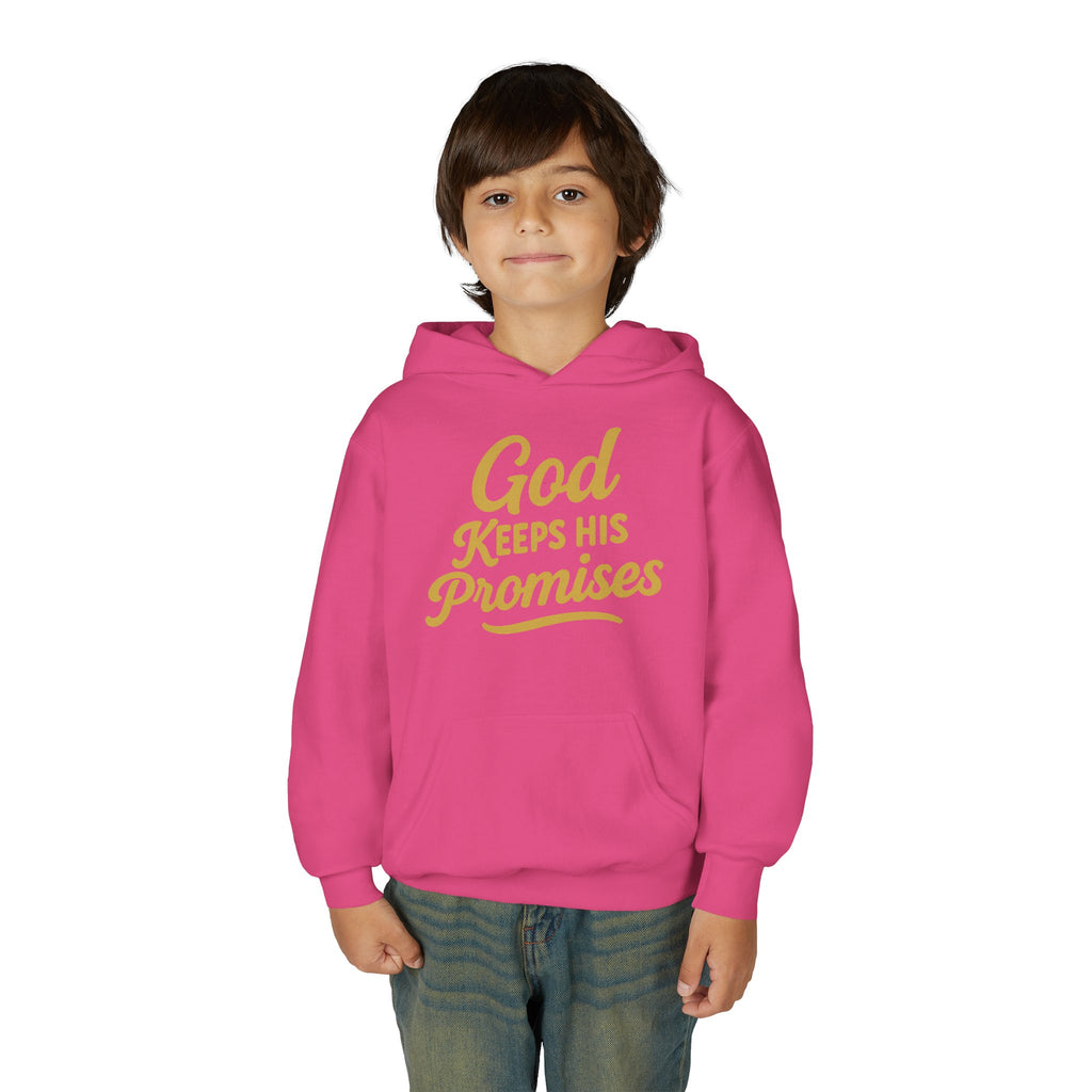 Youth Hoodie — "God Keeps His Promises" Inspirational Faith Sweatshirt