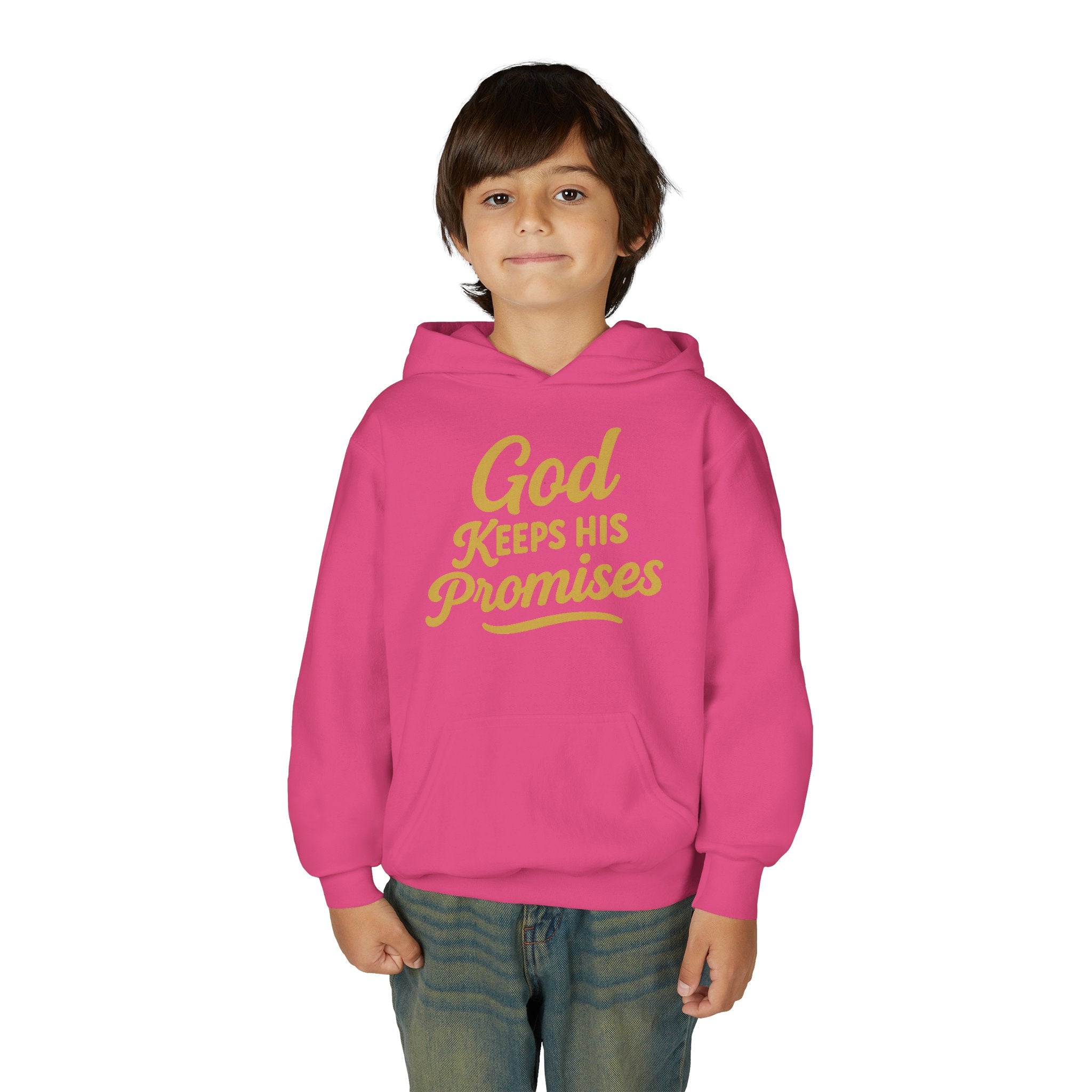 Youth Hoodie — "God Keeps His Promises" Inspirational Faith Sweatshirt