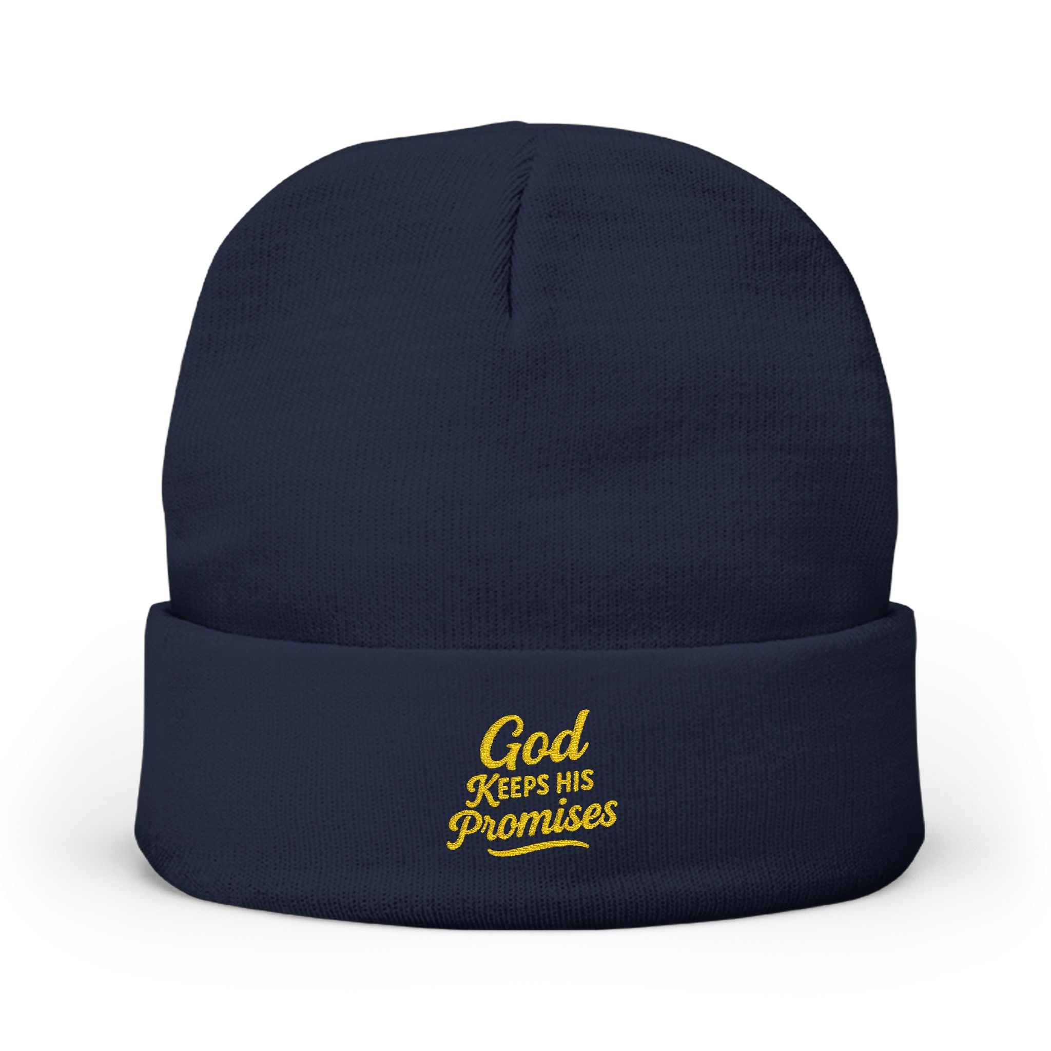 Embroidered Knit Beanie — 'God Gives Me Grace' Cozy Spiritual Winter Hat