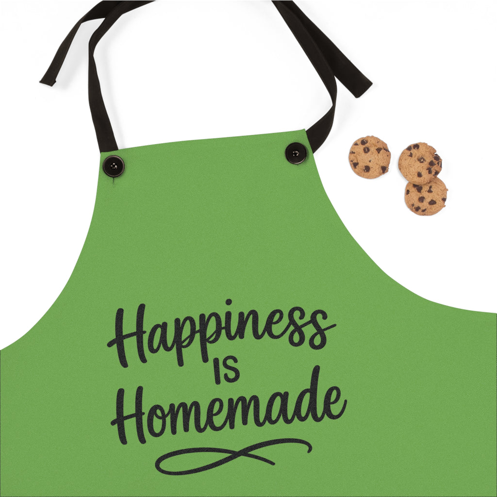 Happiness Is Homemade Green Apron — Kitchen Cooking & Baking Apron