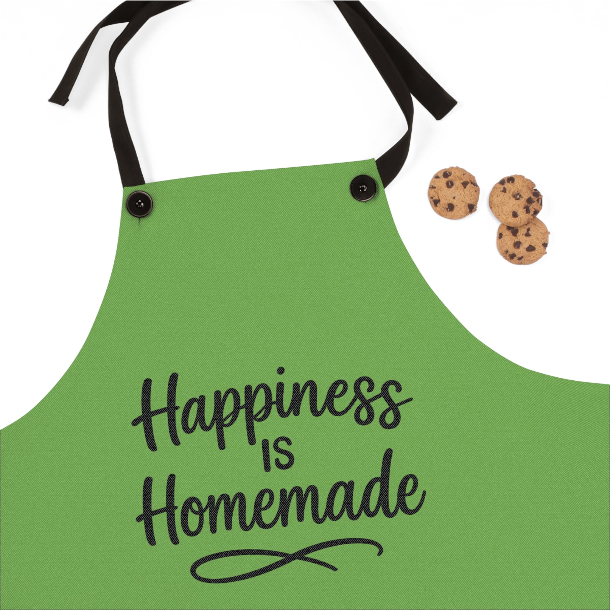Happiness Is Homemade Green Apron — Kitchen Cooking & Baking Apron