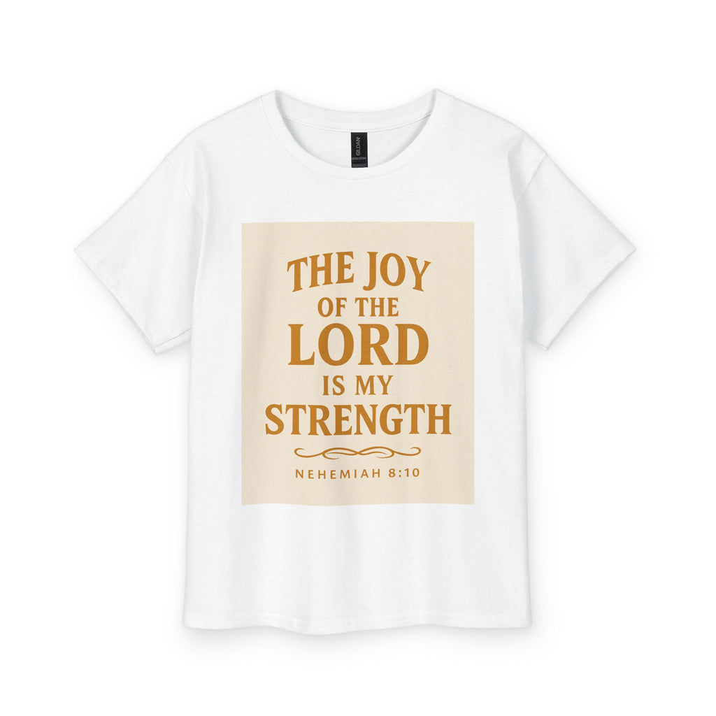 Youth Tee — "The Joy of the Lord Is My Strength" Inspirational Bible Verse Shirt
