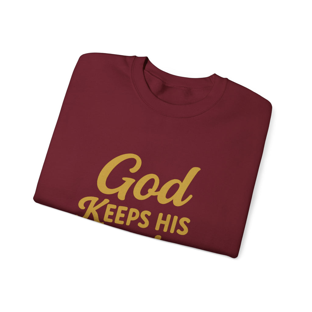Christian Crewneck Sweatshirt — "God Keeps His Promises" Inspirational Pullover
