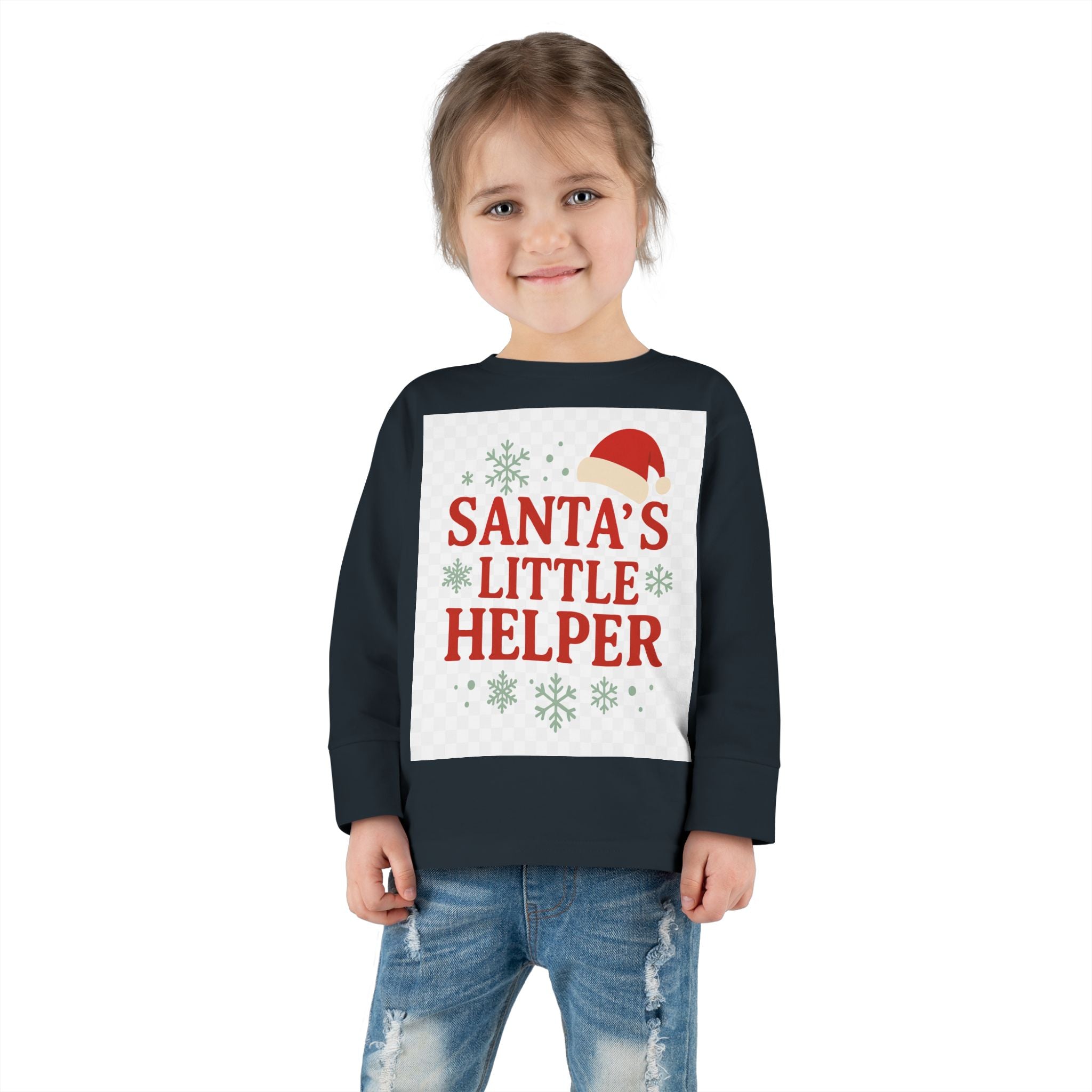 Santa's Little Helper Toddler Long Sleeve Tee