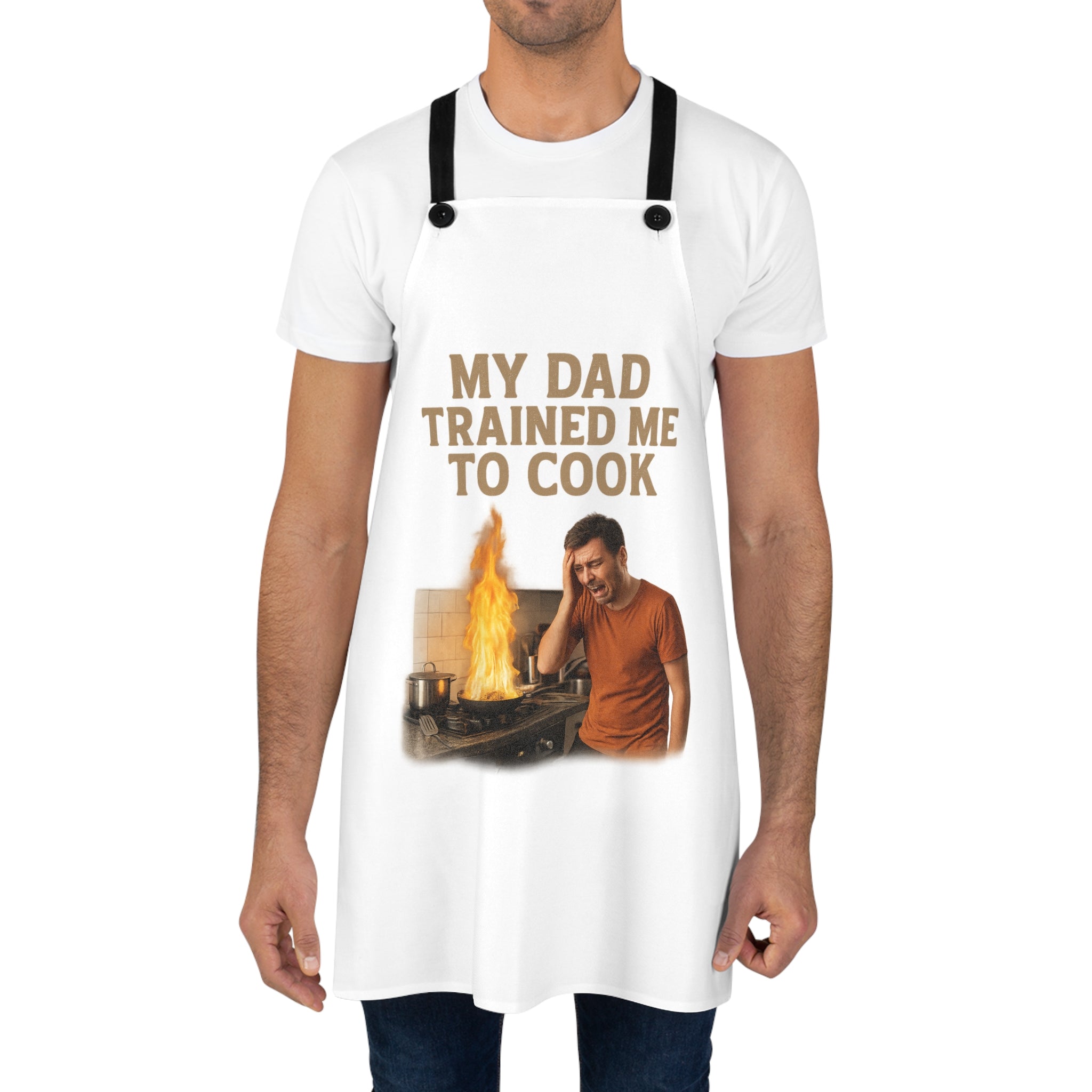 Cooking Apron — "My Dad Trained Me to Cook" Funny Father's Day Grill Apron