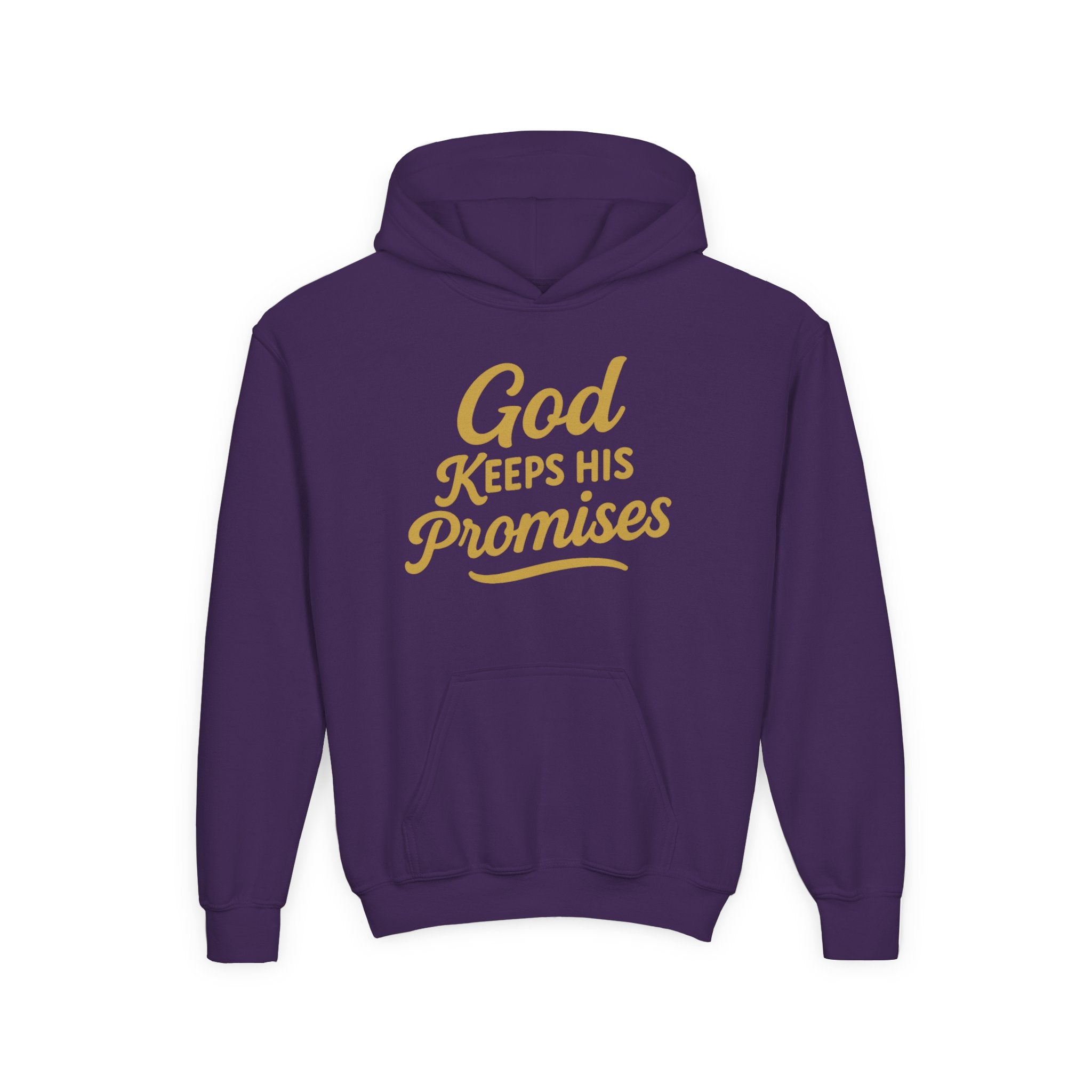 Youth Hoodie — "God Keeps His Promises" Inspirational Faith Sweatshirt