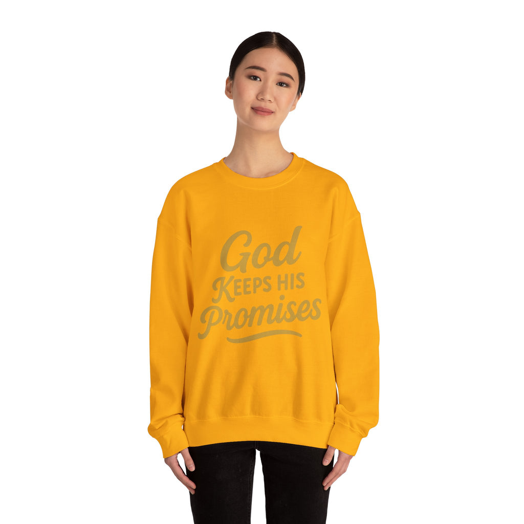 Christian Crewneck Sweatshirt — "God Keeps His Promises" Inspirational Pullover