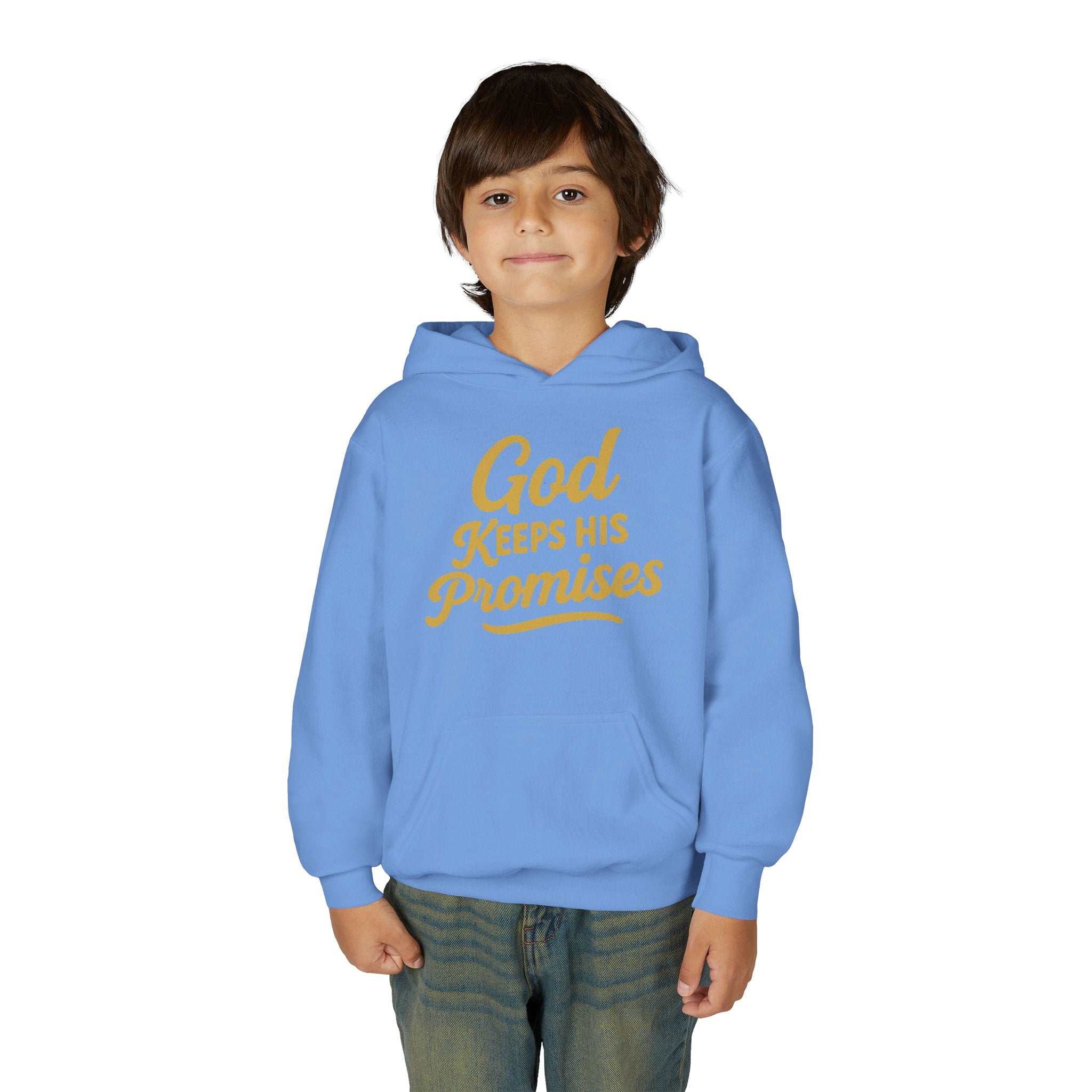 Youth Hoodie — "God Keeps His Promises" Inspirational Faith Sweatshirt