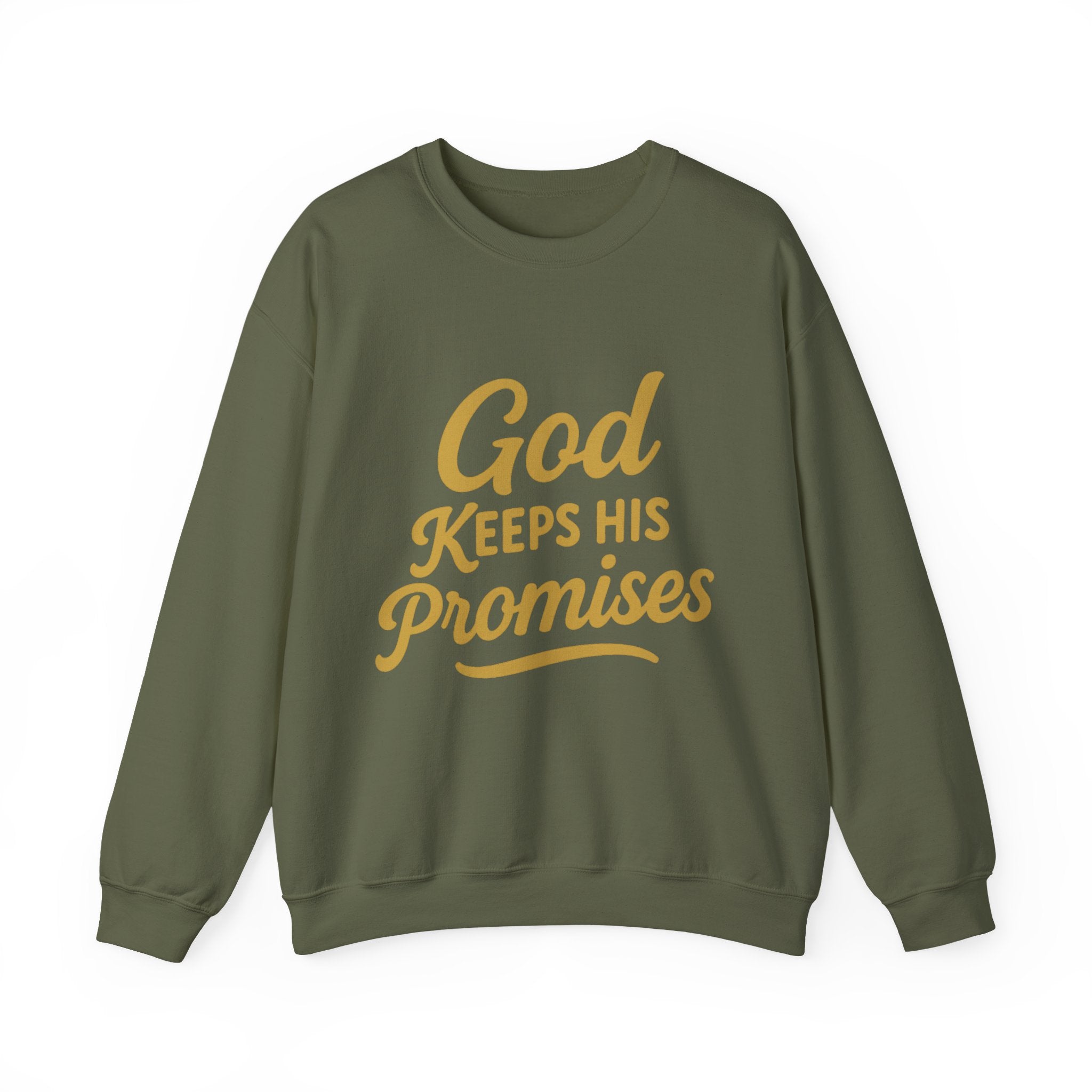 Christian Crewneck Sweatshirt — "God Keeps His Promises" Inspirational Pullover