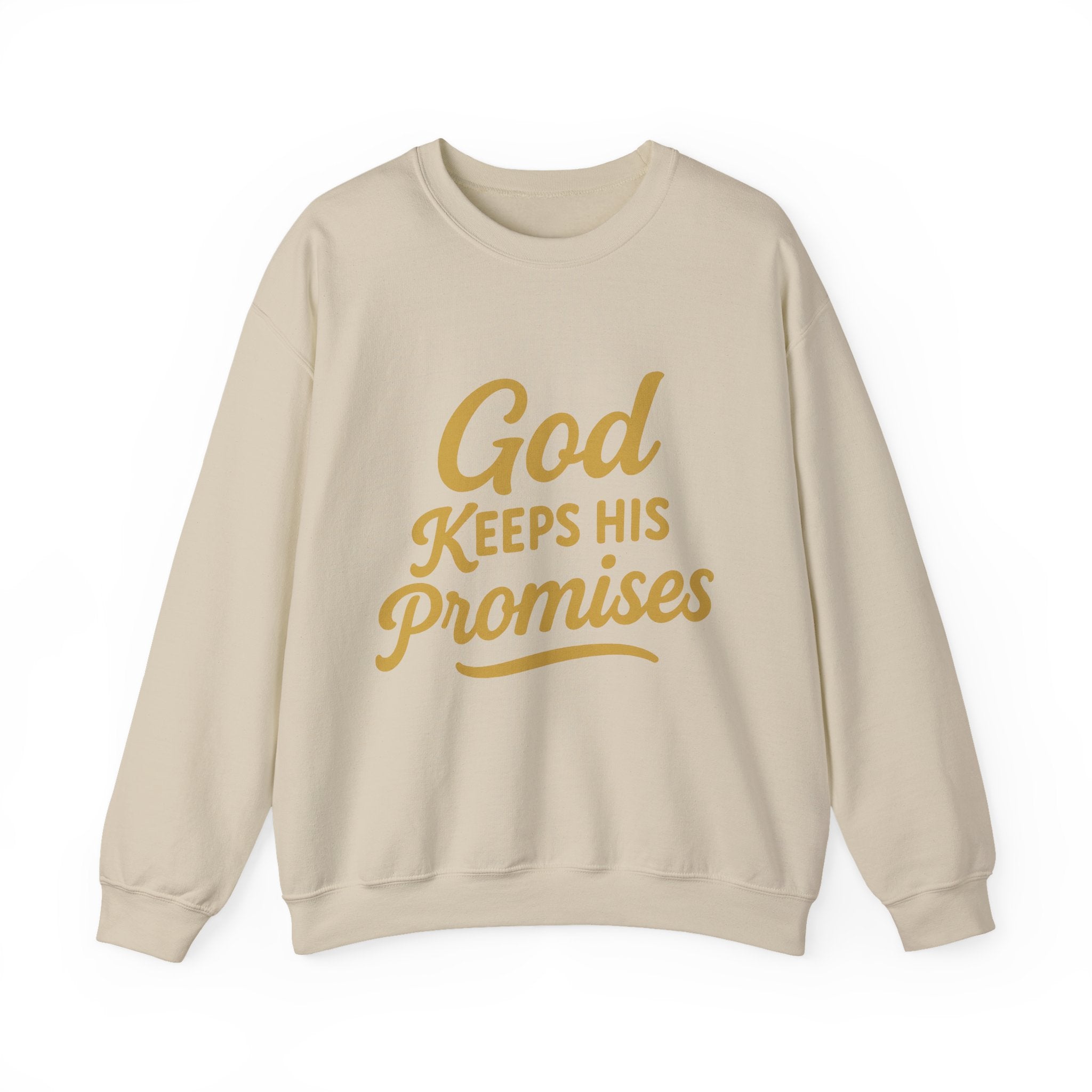 Christian Crewneck Sweatshirt — "God Keeps His Promises" Inspirational Pullover