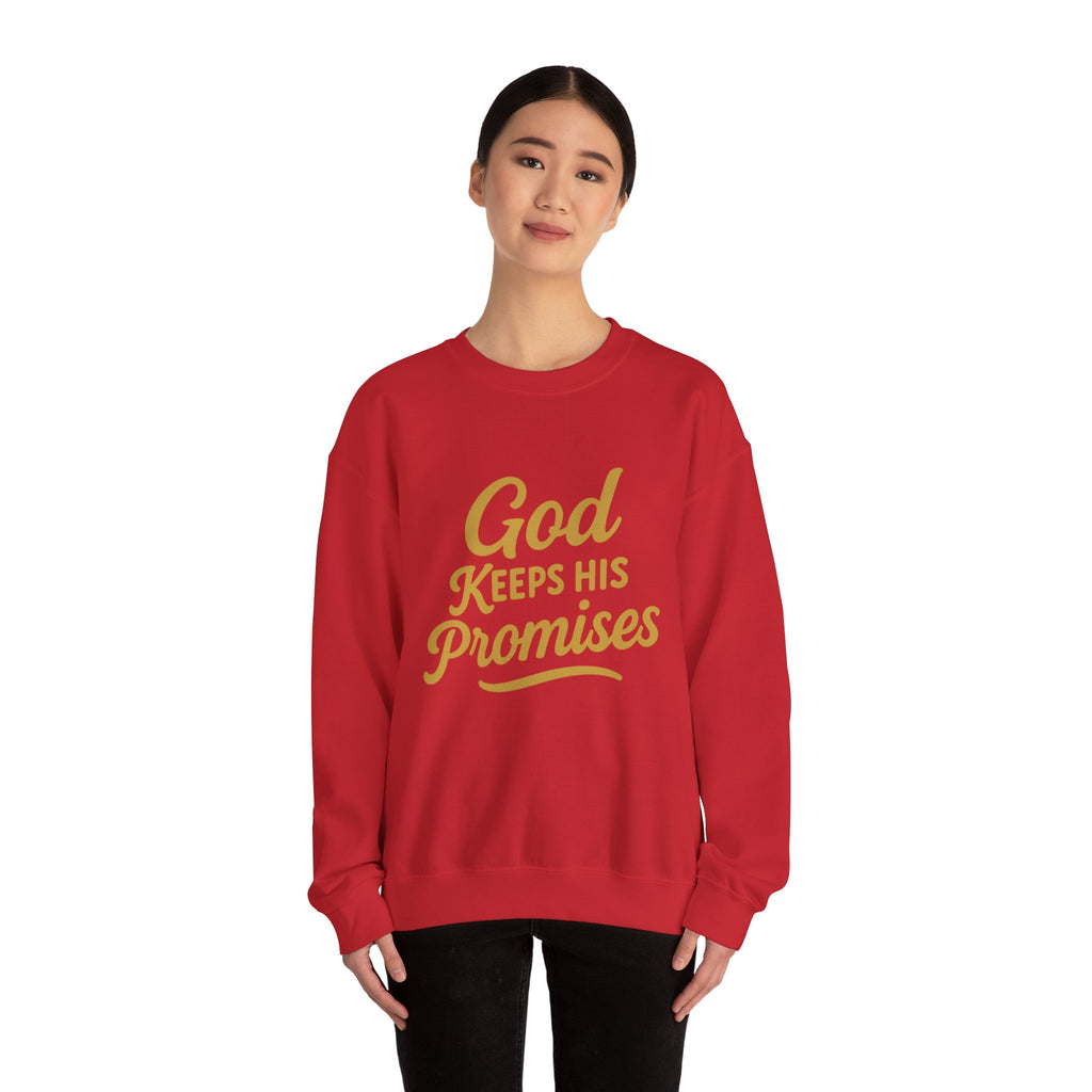 Religious Sweatshirt — "God Keeps His Promises" Crewneck Christian Pullover