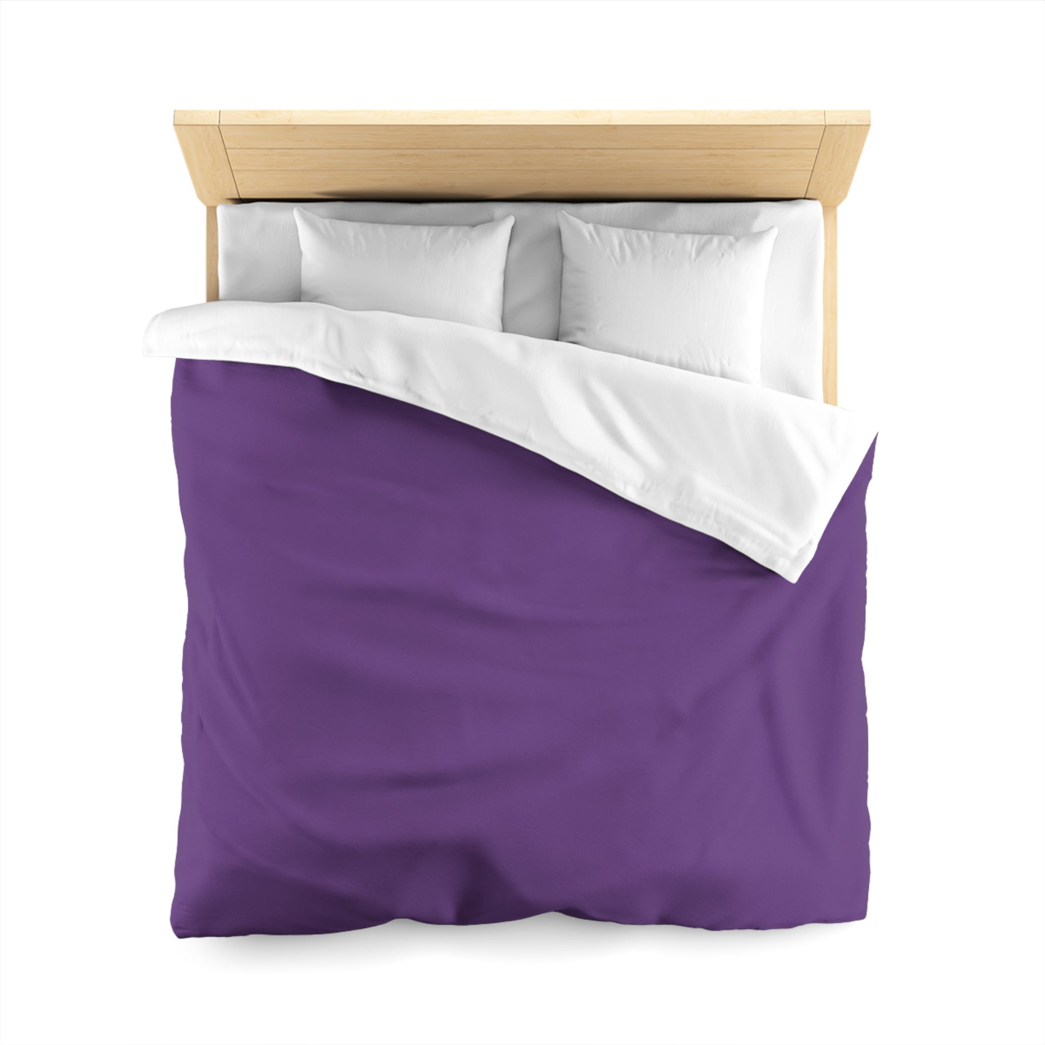 Purple Minimalist Microfiber Duvet Cover — Solid Violet Bedroom Bedding