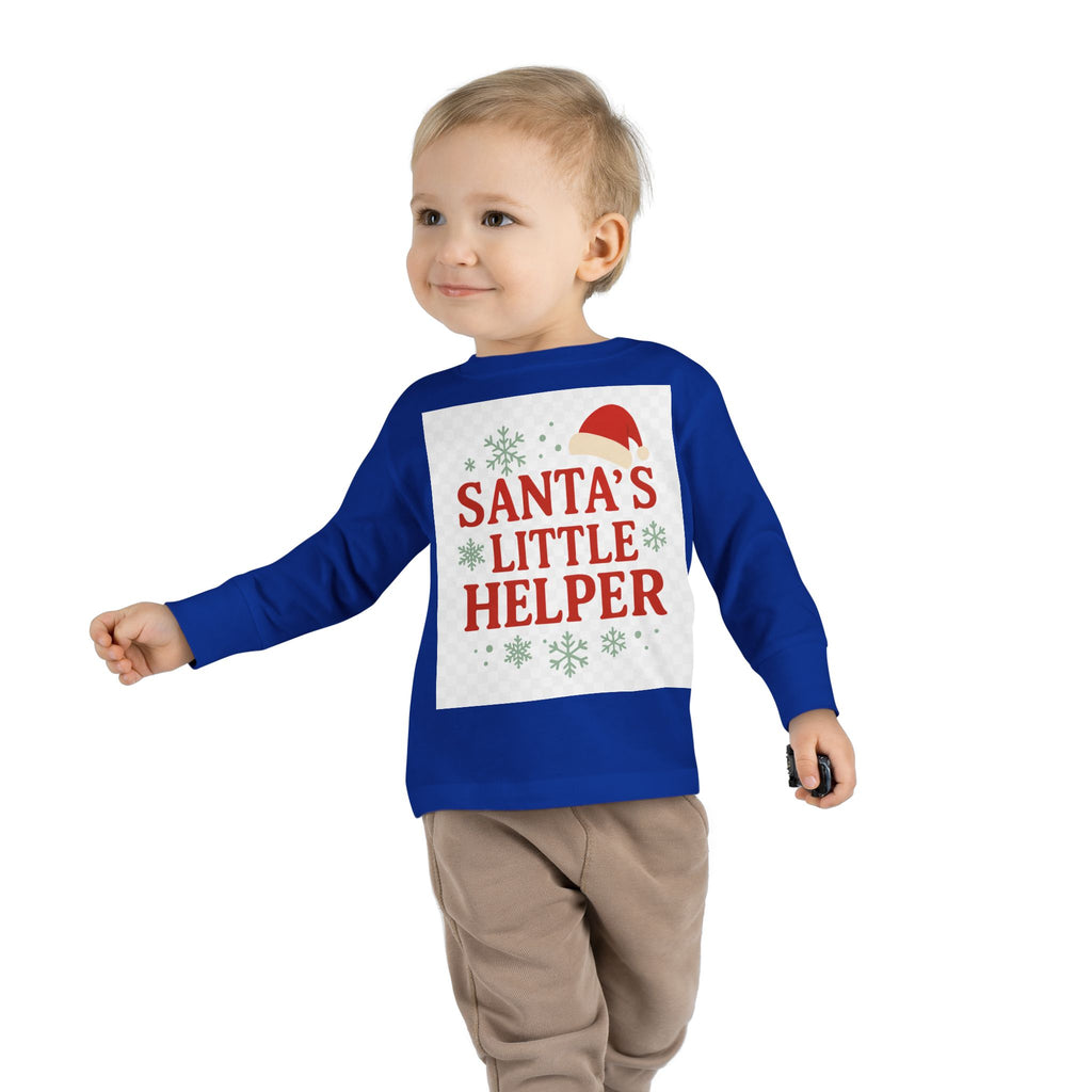 Santa's Little Helper Toddler Long Sleeve Tee