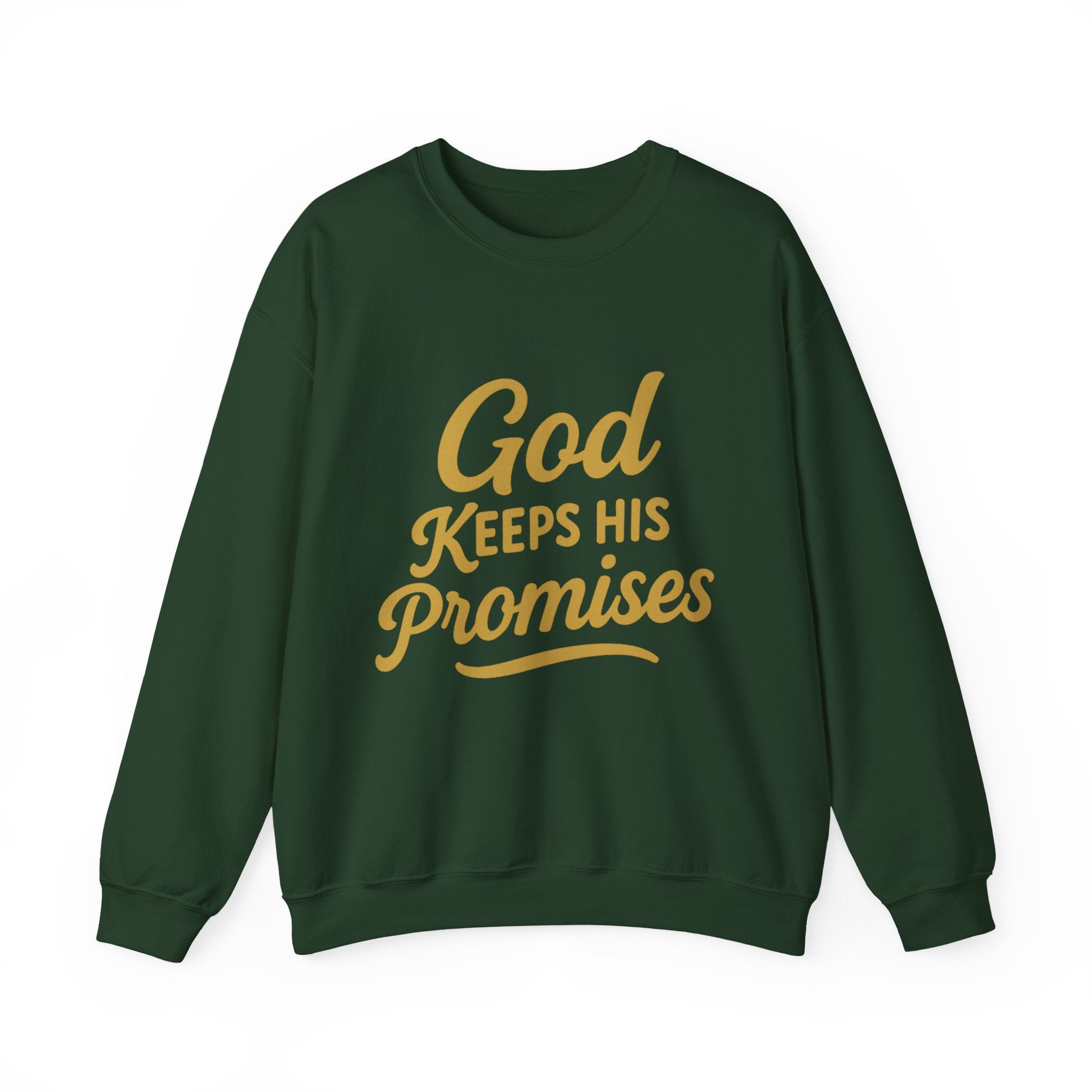 Christian Crewneck Sweatshirt — "God Keeps His Promises" Inspirational Pullover