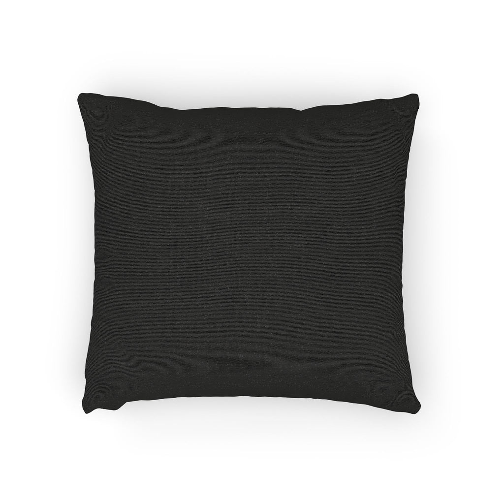 Woven Throw Pillow — Charcoal Textured Decorative Cushion