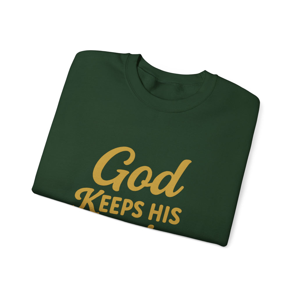 Christian Crewneck Sweatshirt — "God Keeps His Promises" Inspirational Pullover