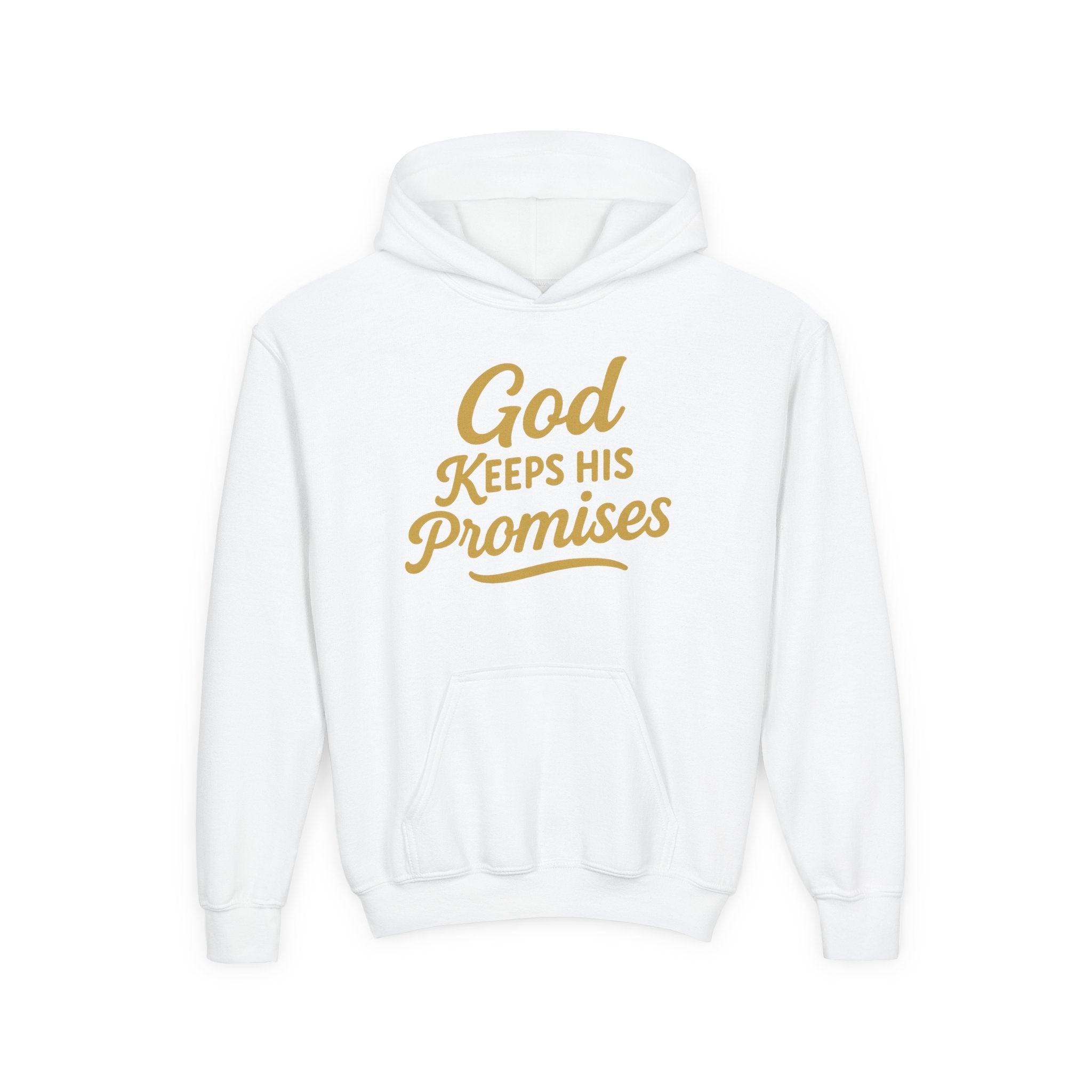 Youth Hoodie — "God Keeps His Promises" Inspirational Faith Sweatshirt