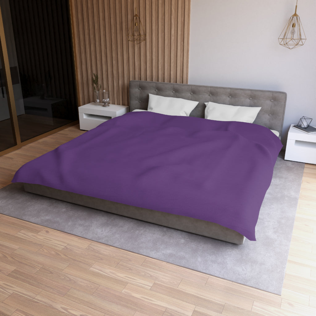 Purple Minimalist Microfiber Duvet Cover — Solid Violet Bedroom Bedding