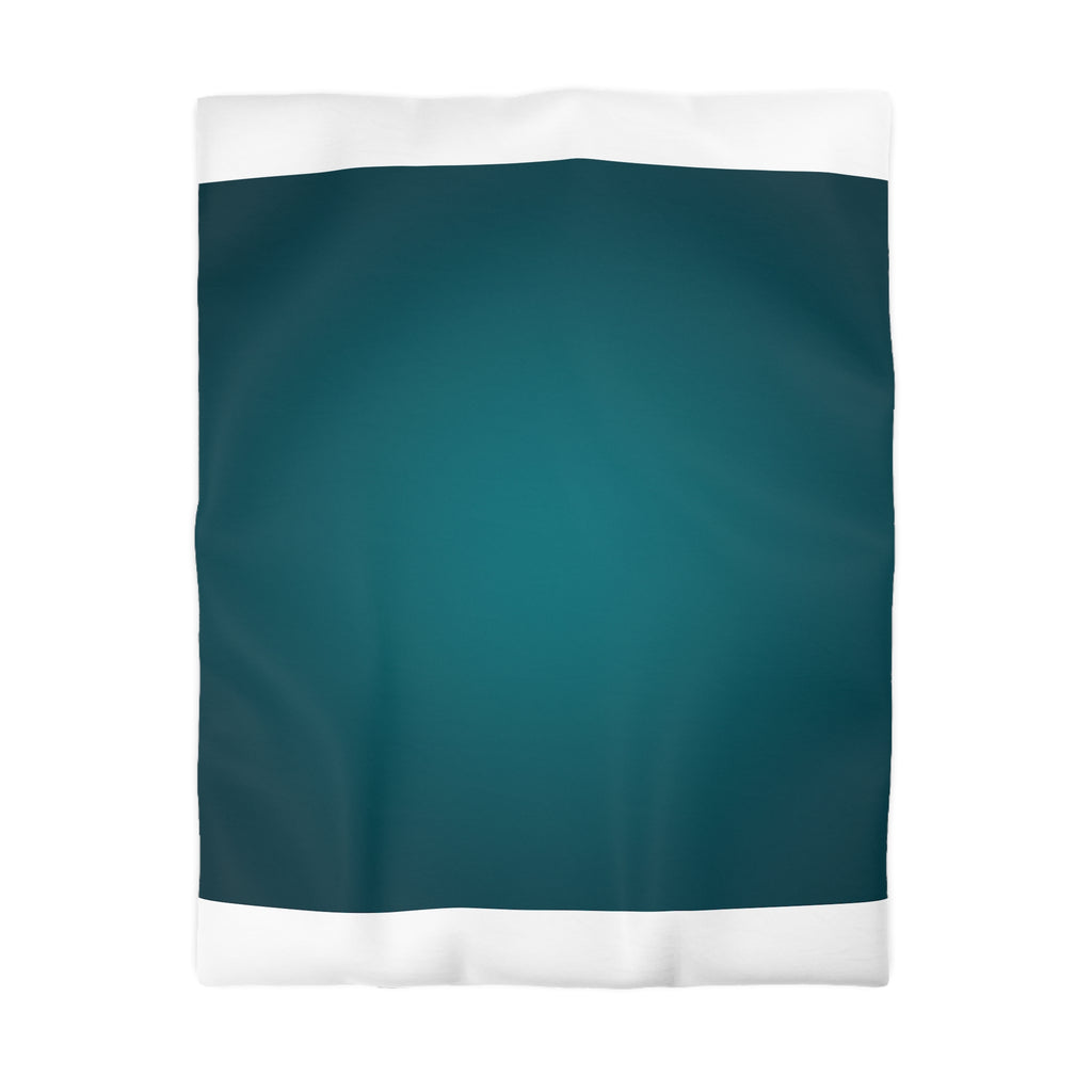 Teal Ombre Microfiber Duvet Cover — Modern Solid Color Bedroom Bedding