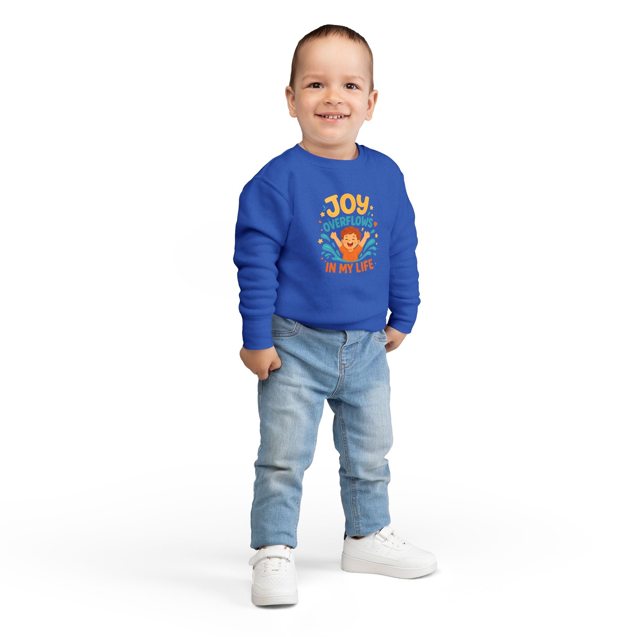 Toddler Sweatshirt — "Joy Overflows in My Life" Cute Playful Kids Pullover