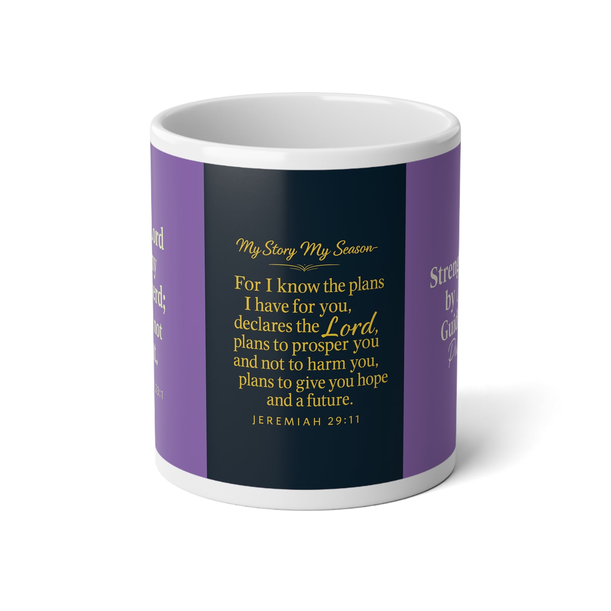 Inspirational Bible Verse Jumbo Mug — Jeremiah 29:11 Purple 20oz