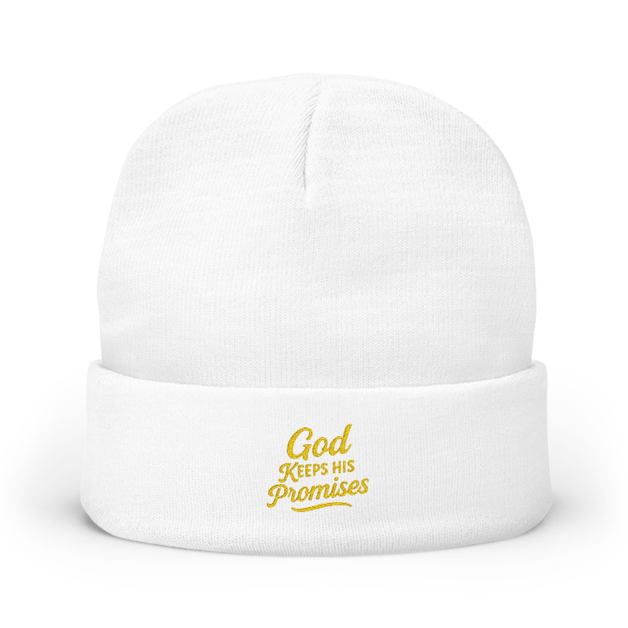 Embroidered Knit Beanie — 'God Gives Me Grace' Cozy Spiritual Winter Hat