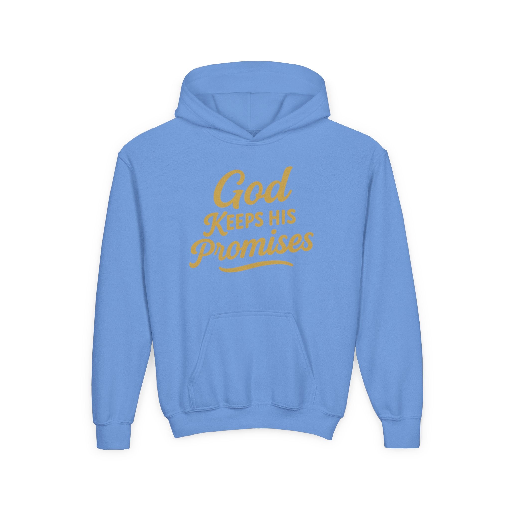 Youth Hoodie — "God Keeps His Promises" Inspirational Faith Sweatshirt