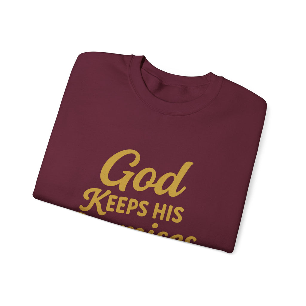 Religious Sweatshirt — "God Keeps His Promises" Crewneck Christian Pullover
