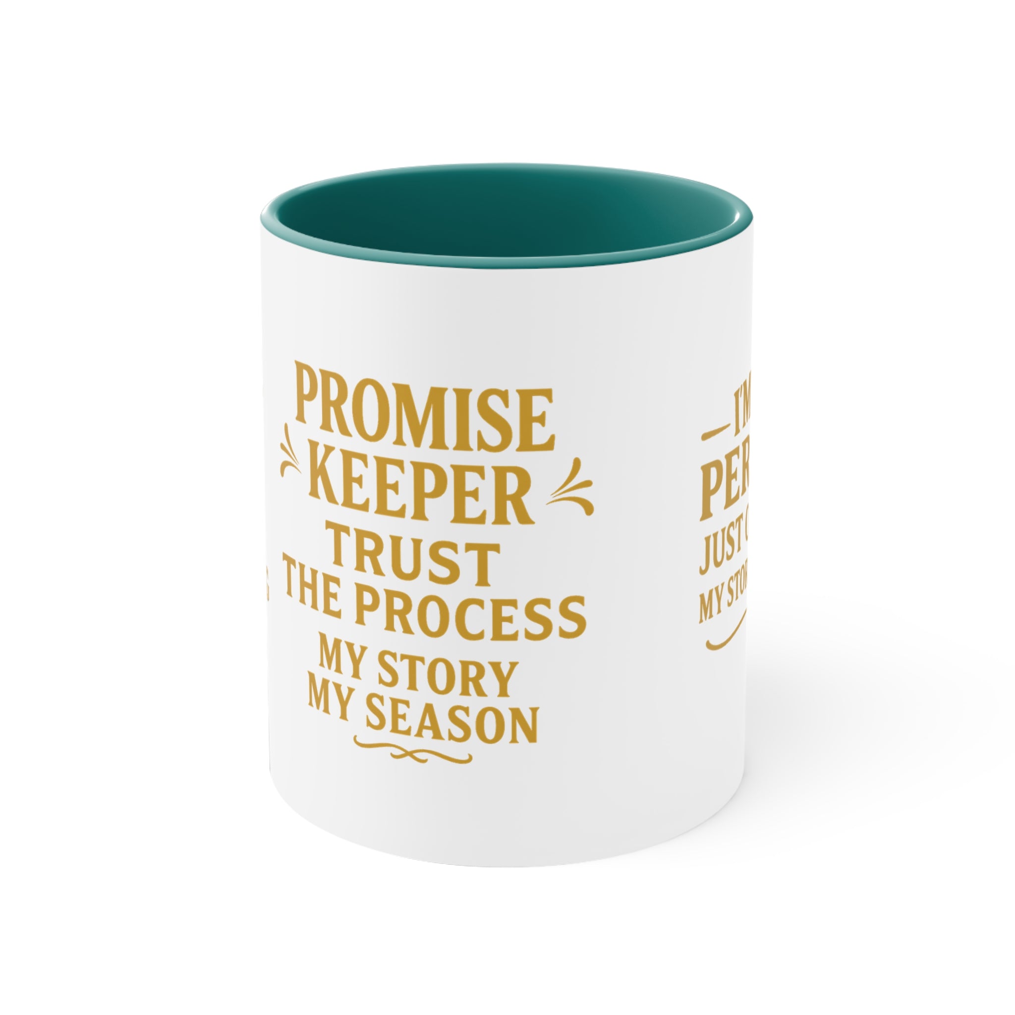 Inspirational Faith Mug — "Promise Keeper, Trust the Process" Accent Coffee Cup