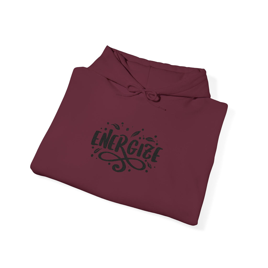 Energize Script Hoodie – Motivational White Pullover