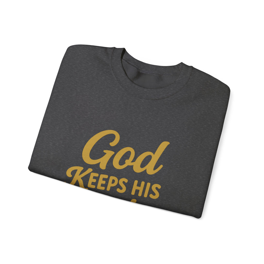 Christian Crewneck Sweatshirt — "God Keeps His Promises" Inspirational Pullover