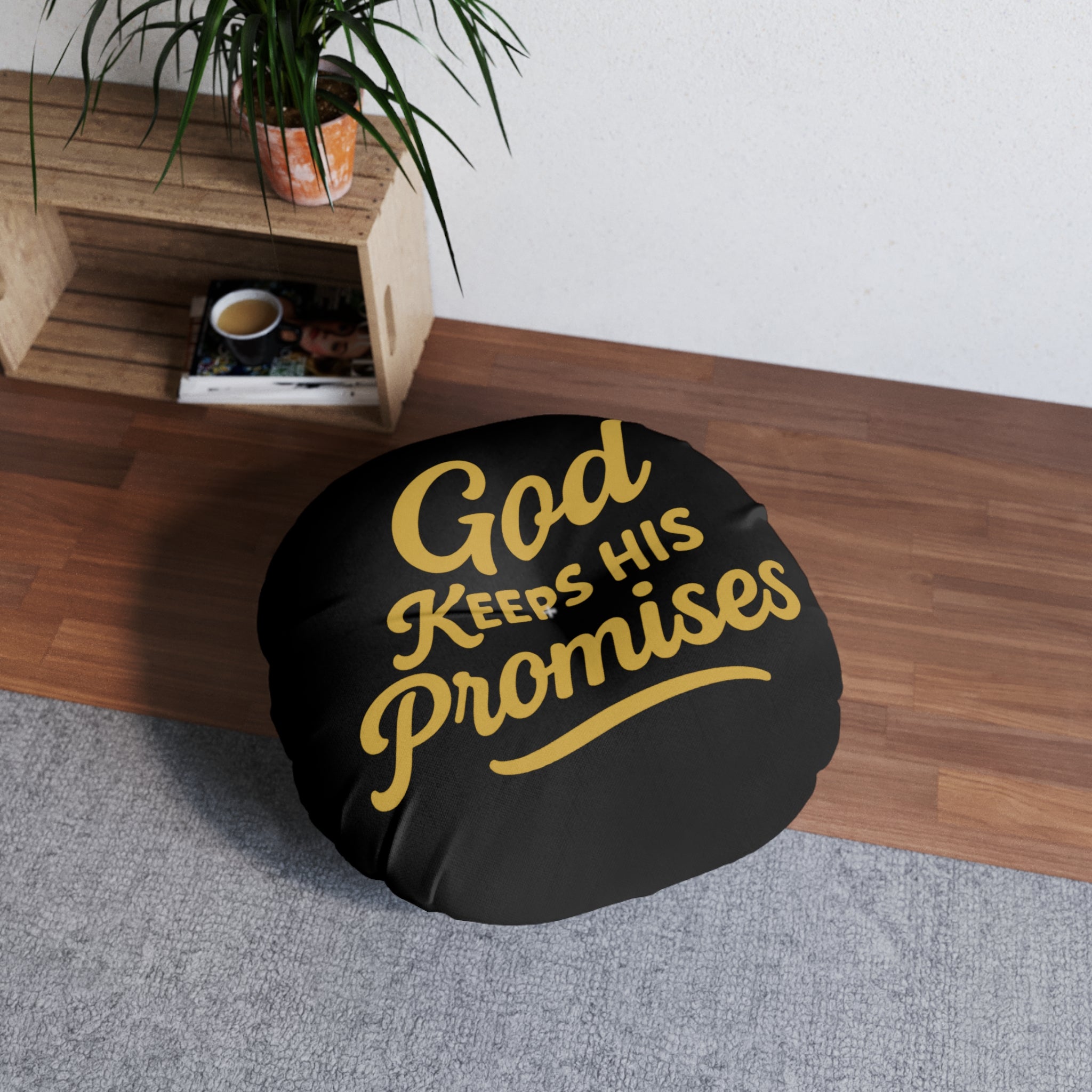 God Keeps His Promises Round Floor Pillow