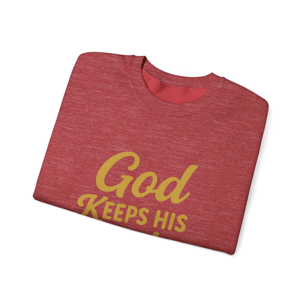 Christian Crewneck Sweatshirt — "God Keeps His Promises" Inspirational Pullover