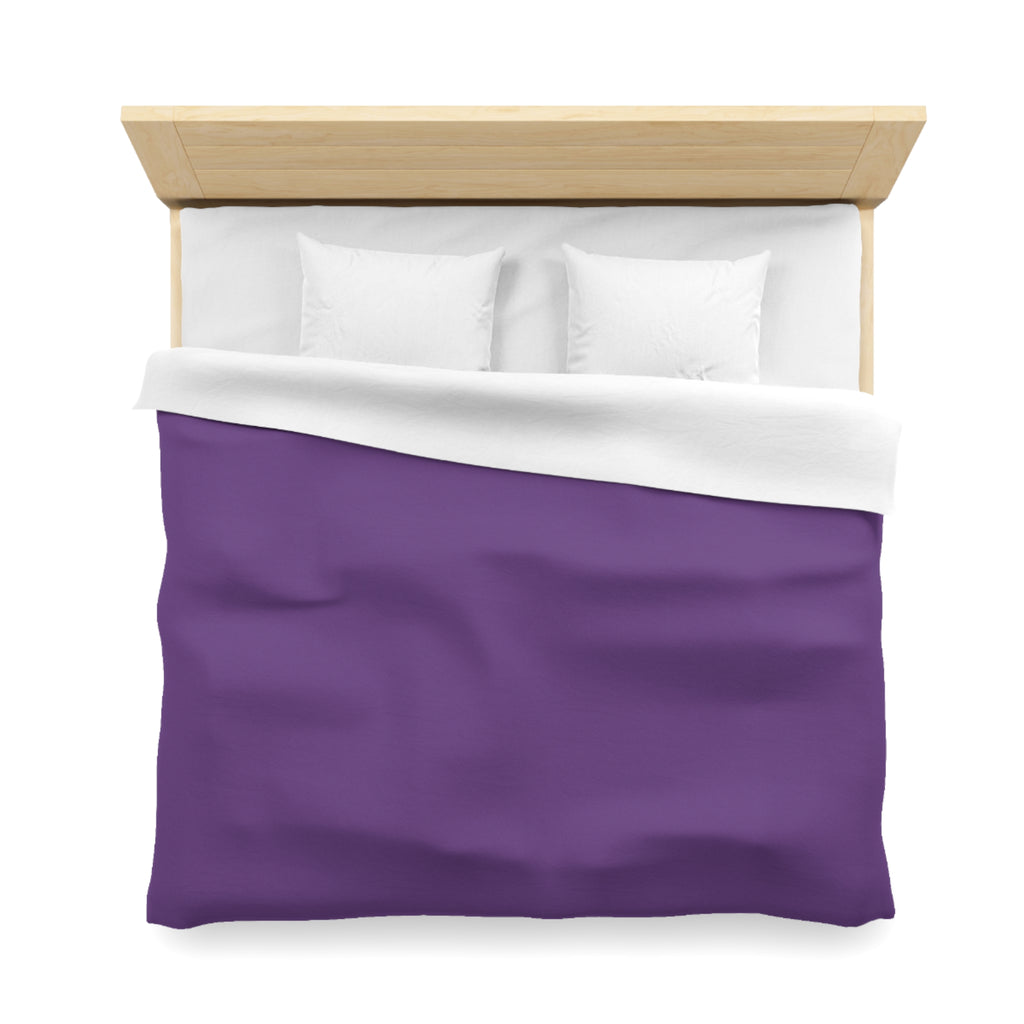 Purple Minimalist Microfiber Duvet Cover — Solid Violet Bedroom Bedding