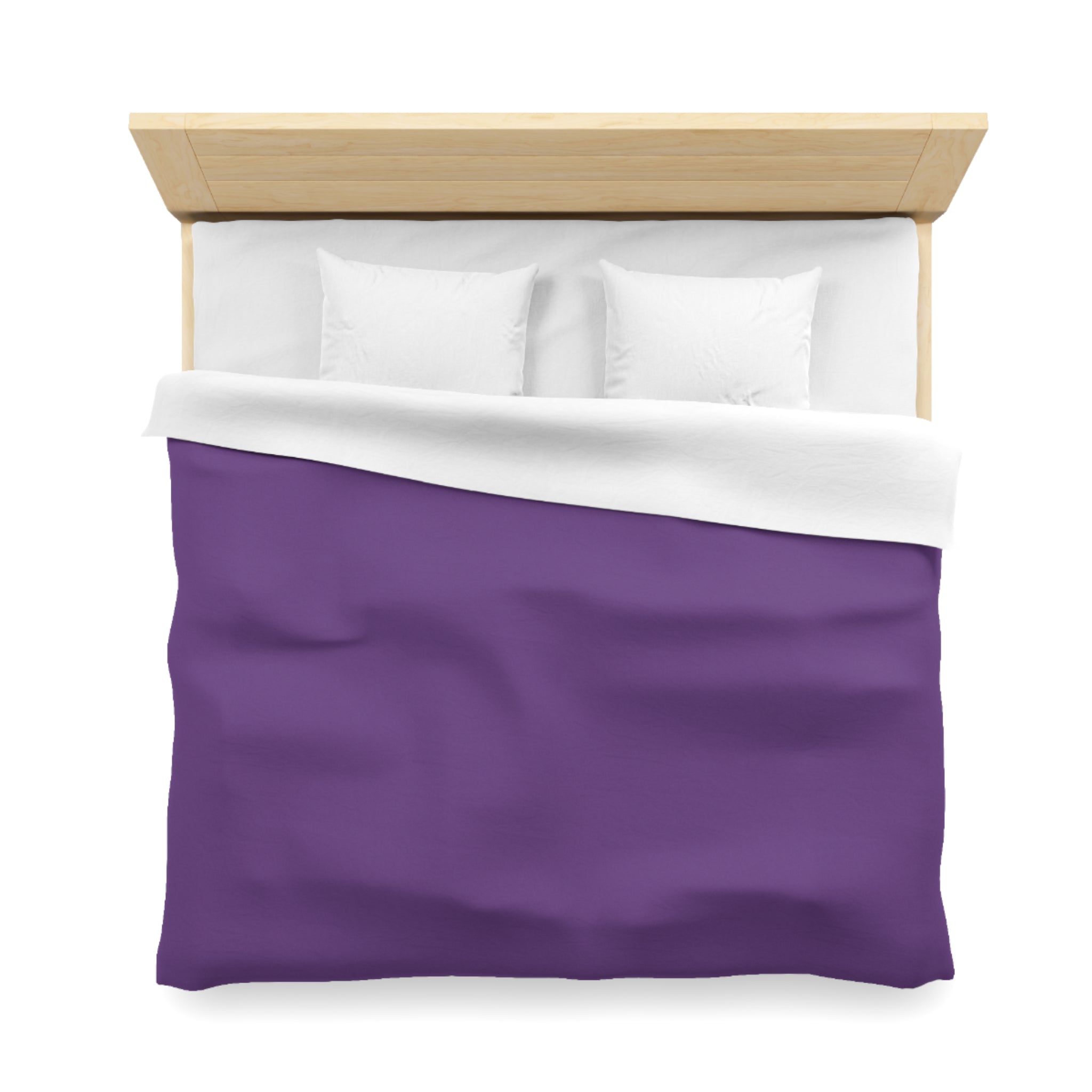 Purple Minimalist Microfiber Duvet Cover — Solid Violet Bedroom Bedding