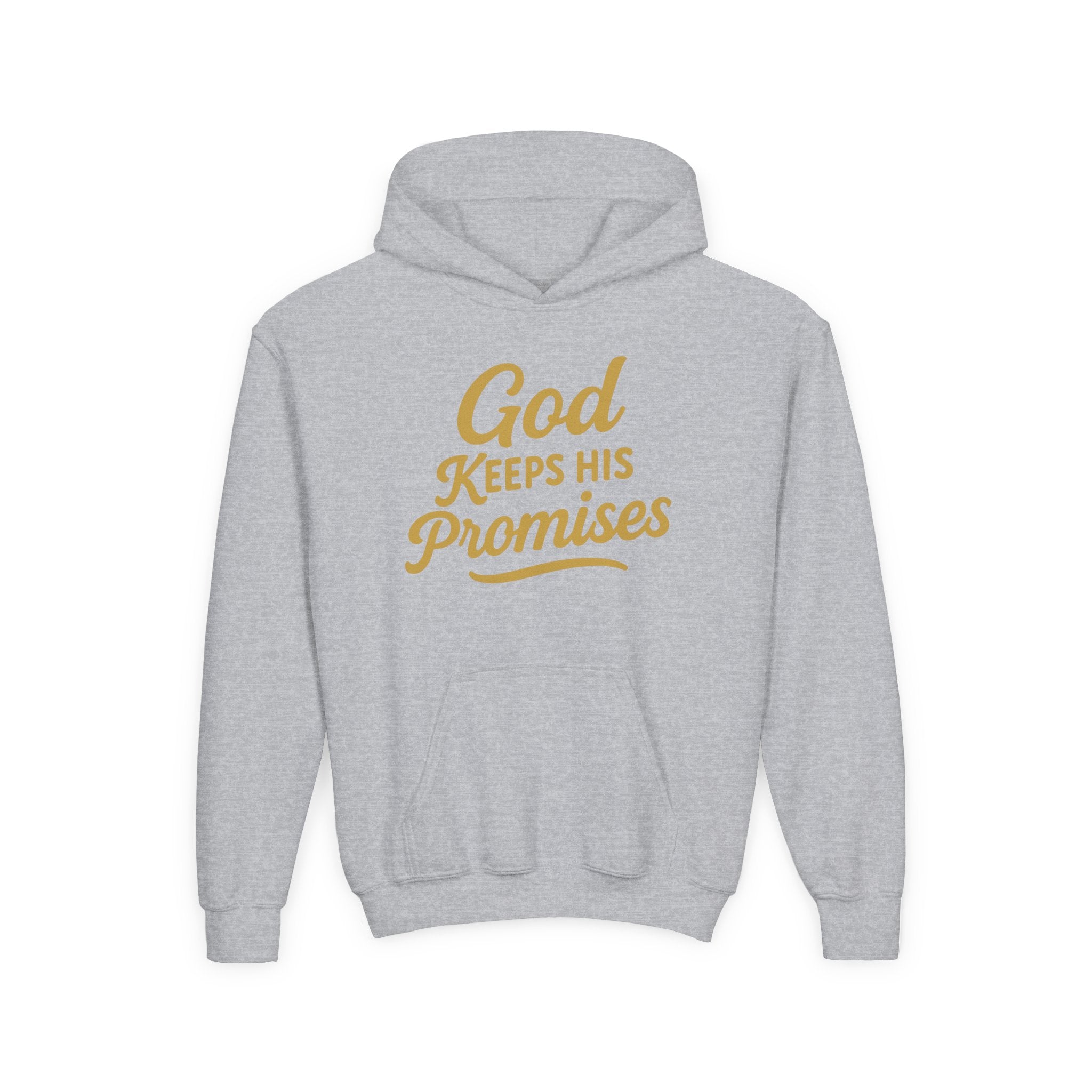 Youth Hoodie — "God Keeps His Promises" Inspirational Faith Sweatshirt