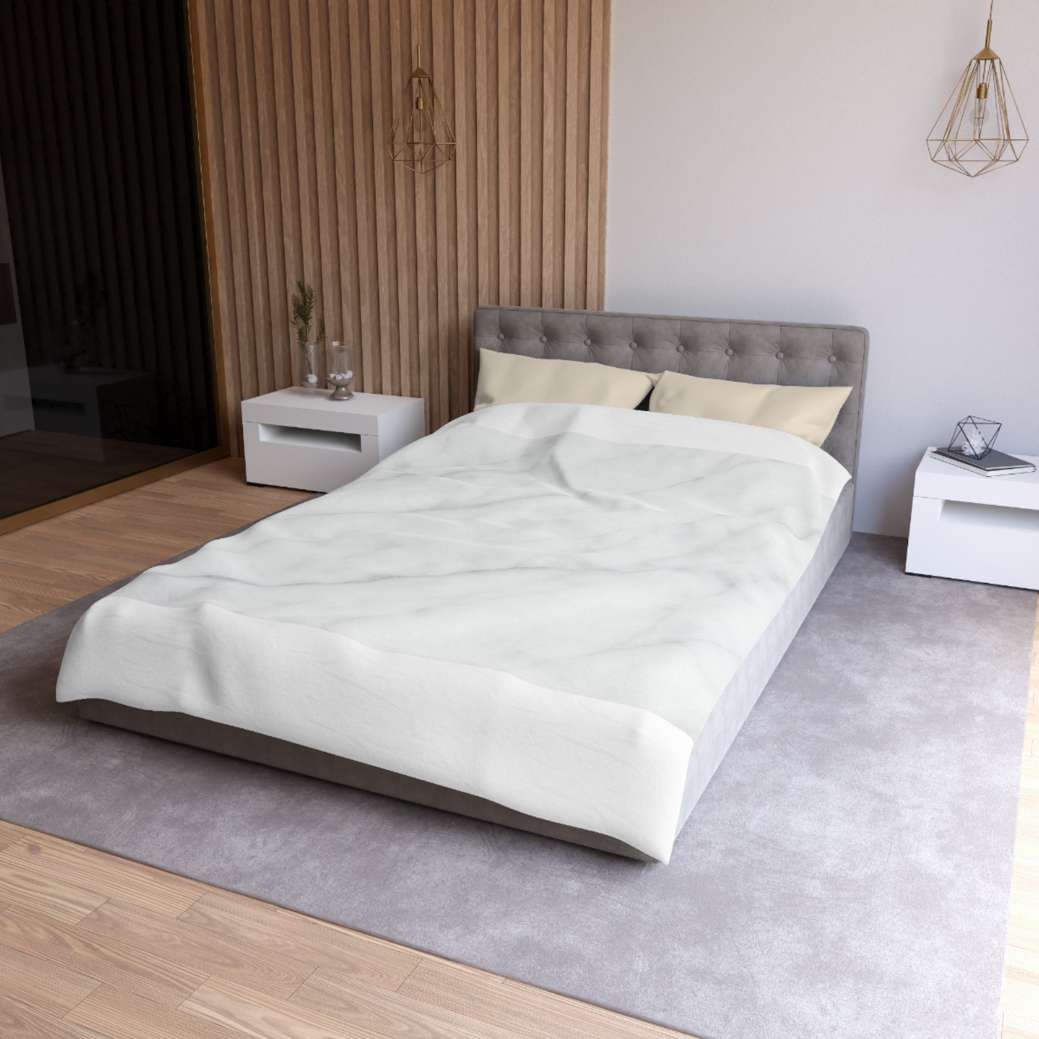 Marble Microfiber Duvet Cover – White Gray Marble Bedding