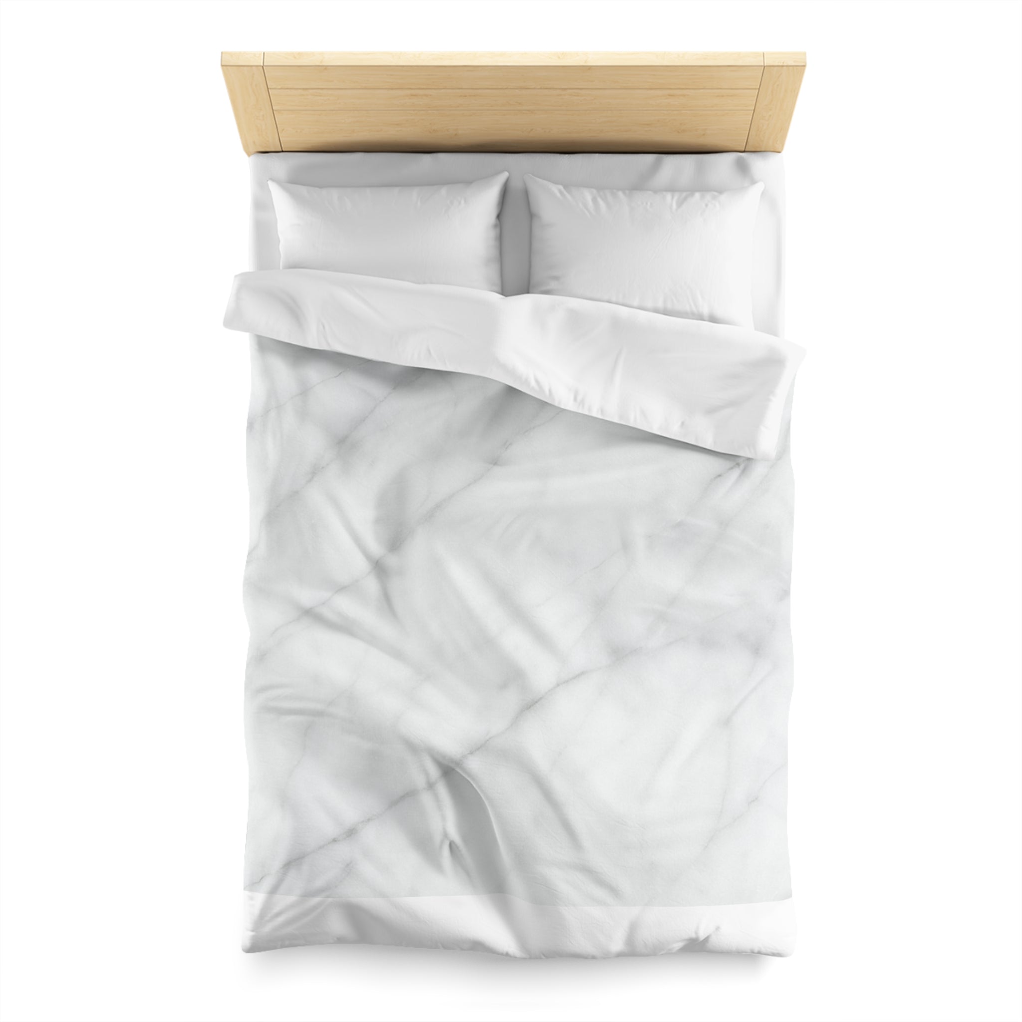 Marble Microfiber Duvet Cover – White Gray Marble Bedding