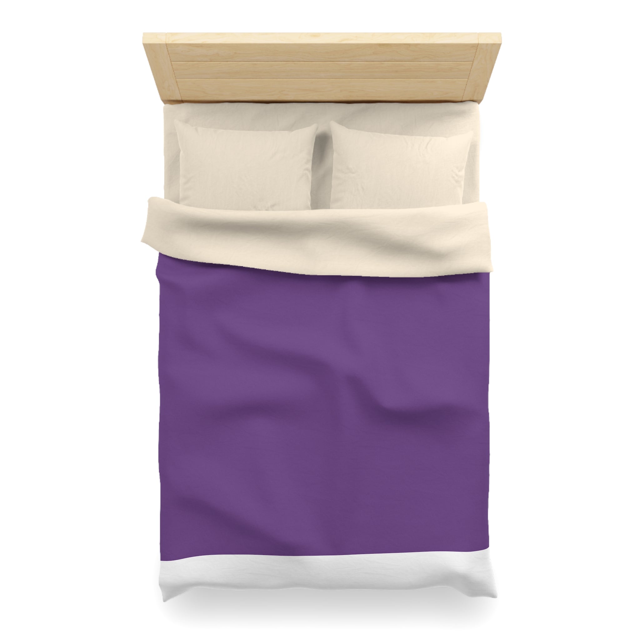 Purple Minimalist Microfiber Duvet Cover — Solid Violet Bedroom Bedding