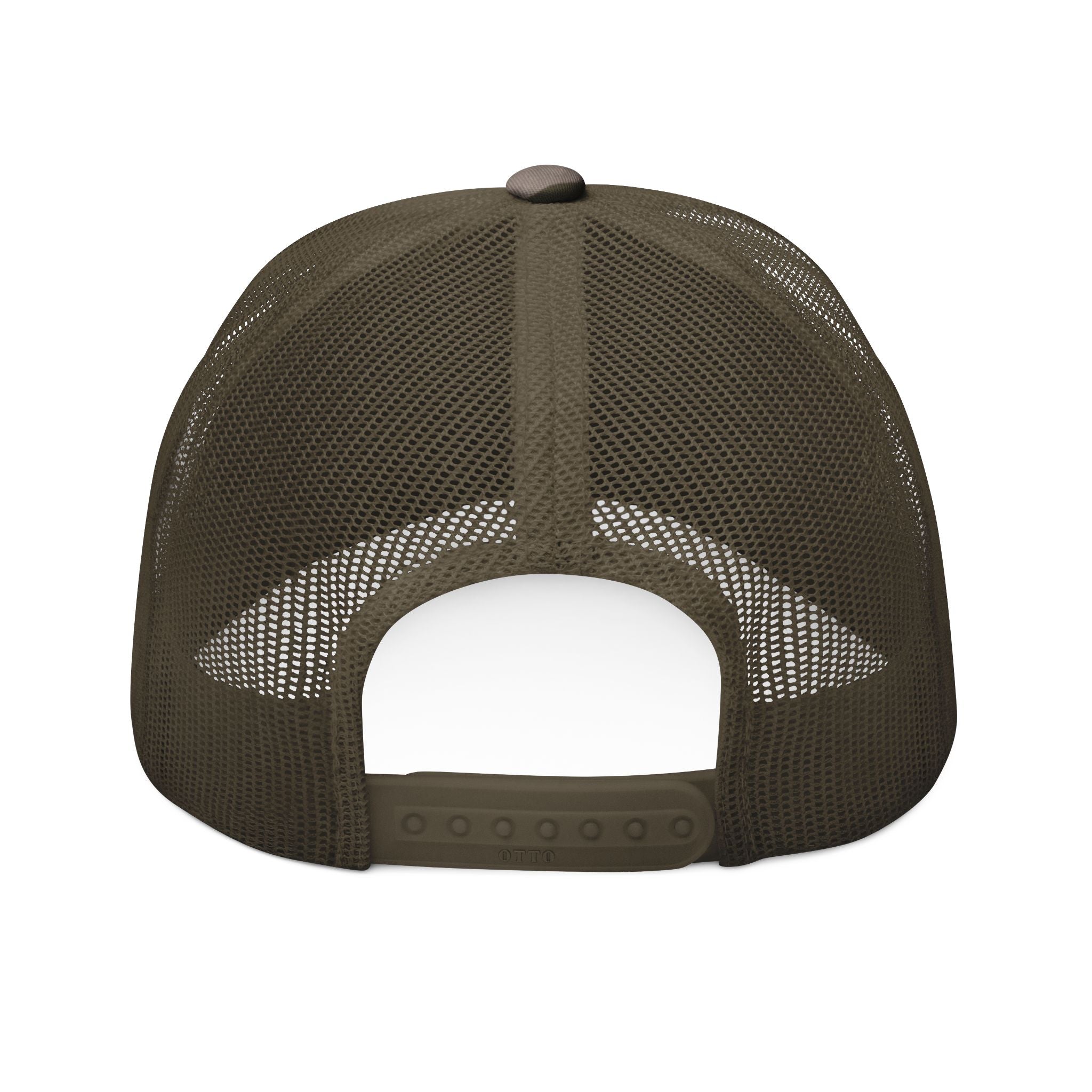 Camo Trucker Hat – Embroidered “Awesome” Patch | Adjustable Mesh Back Cap