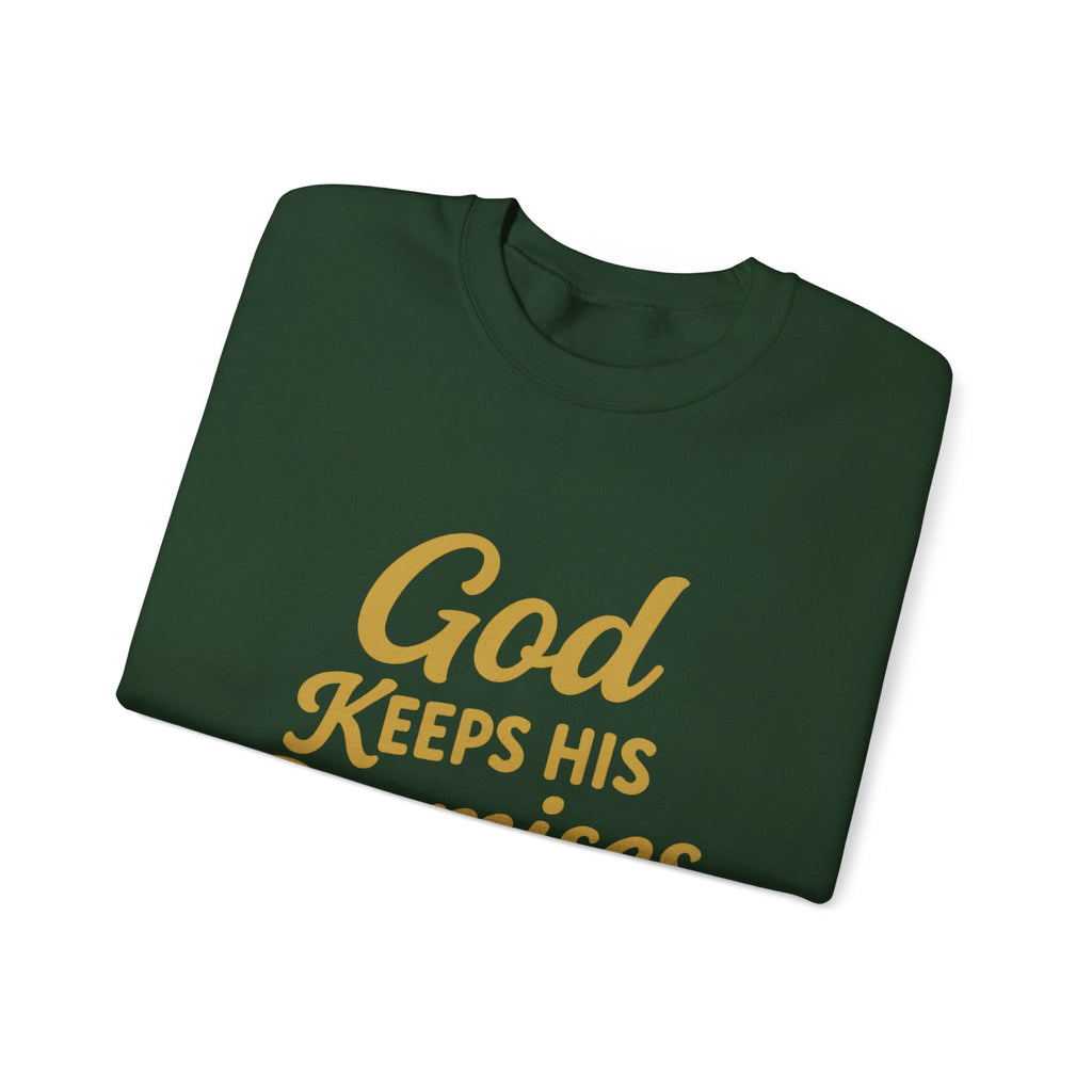 Religious Sweatshirt — "God Keeps His Promises" Crewneck Christian Pullover