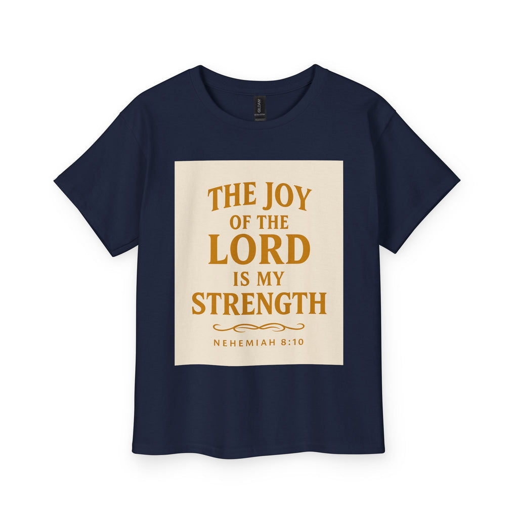 Youth Tee — "The Joy of the Lord Is My Strength" Inspirational Bible Verse Shirt