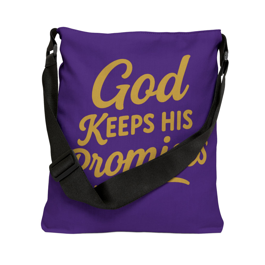 God Keeps His Promises Adjustable Tote Bag — Inspirational Faith Shoulder Bag