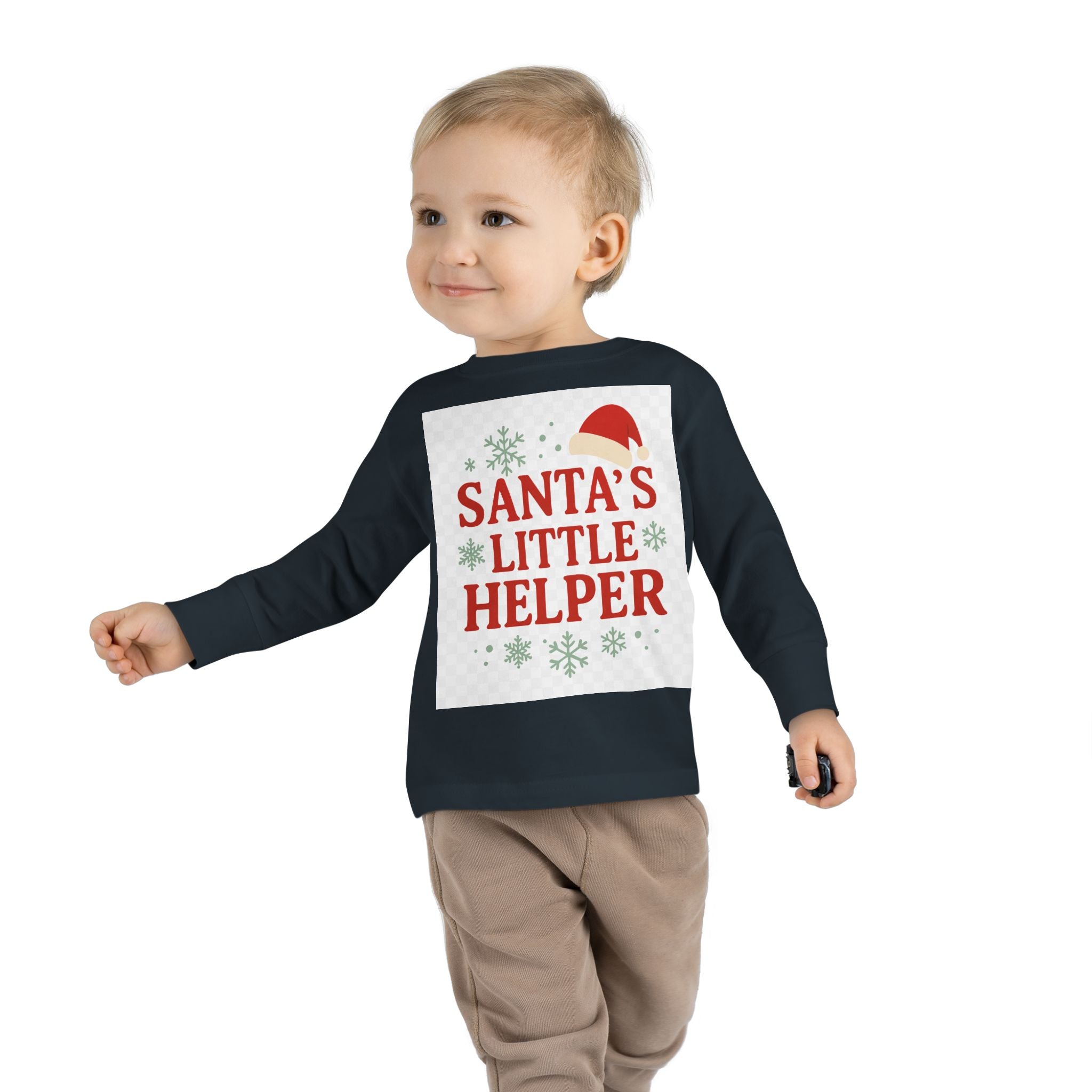 Santa's Little Helper Toddler Long Sleeve Tee