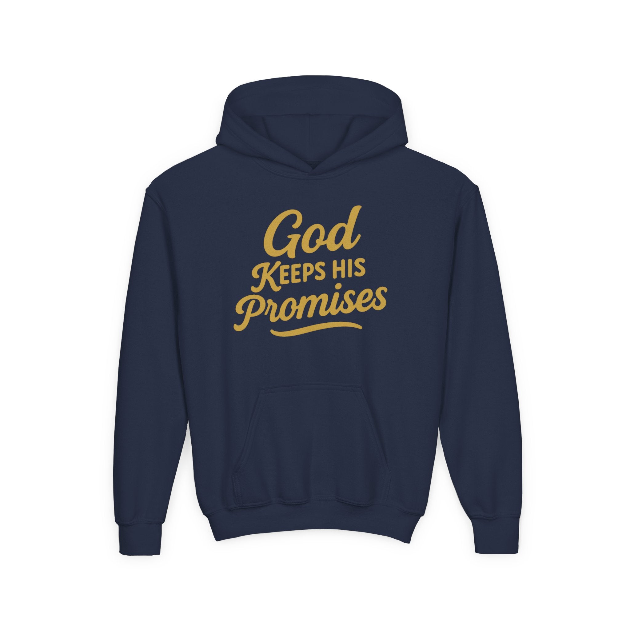 Youth Hoodie — "God Keeps His Promises" Inspirational Faith Sweatshirt