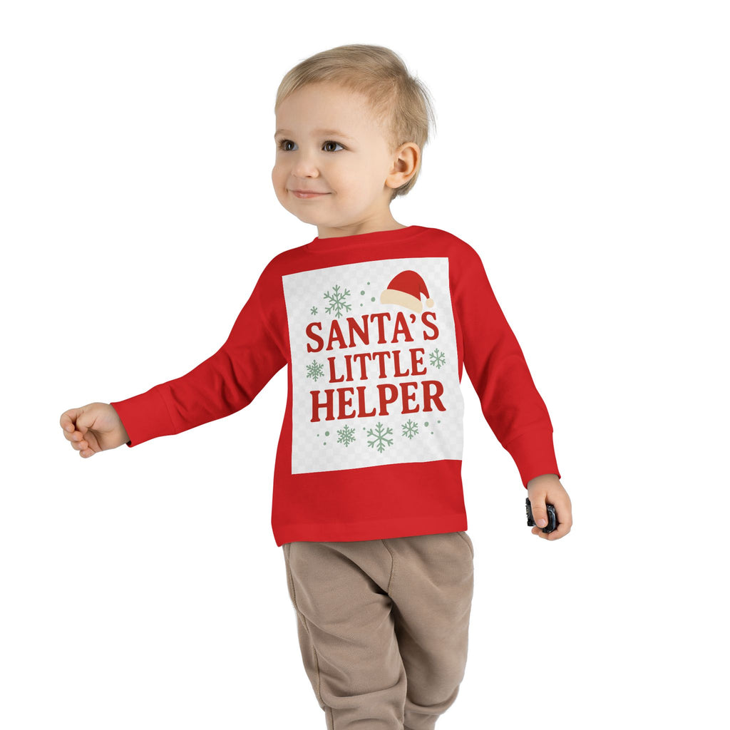 Santa's Little Helper Toddler Long Sleeve Tee