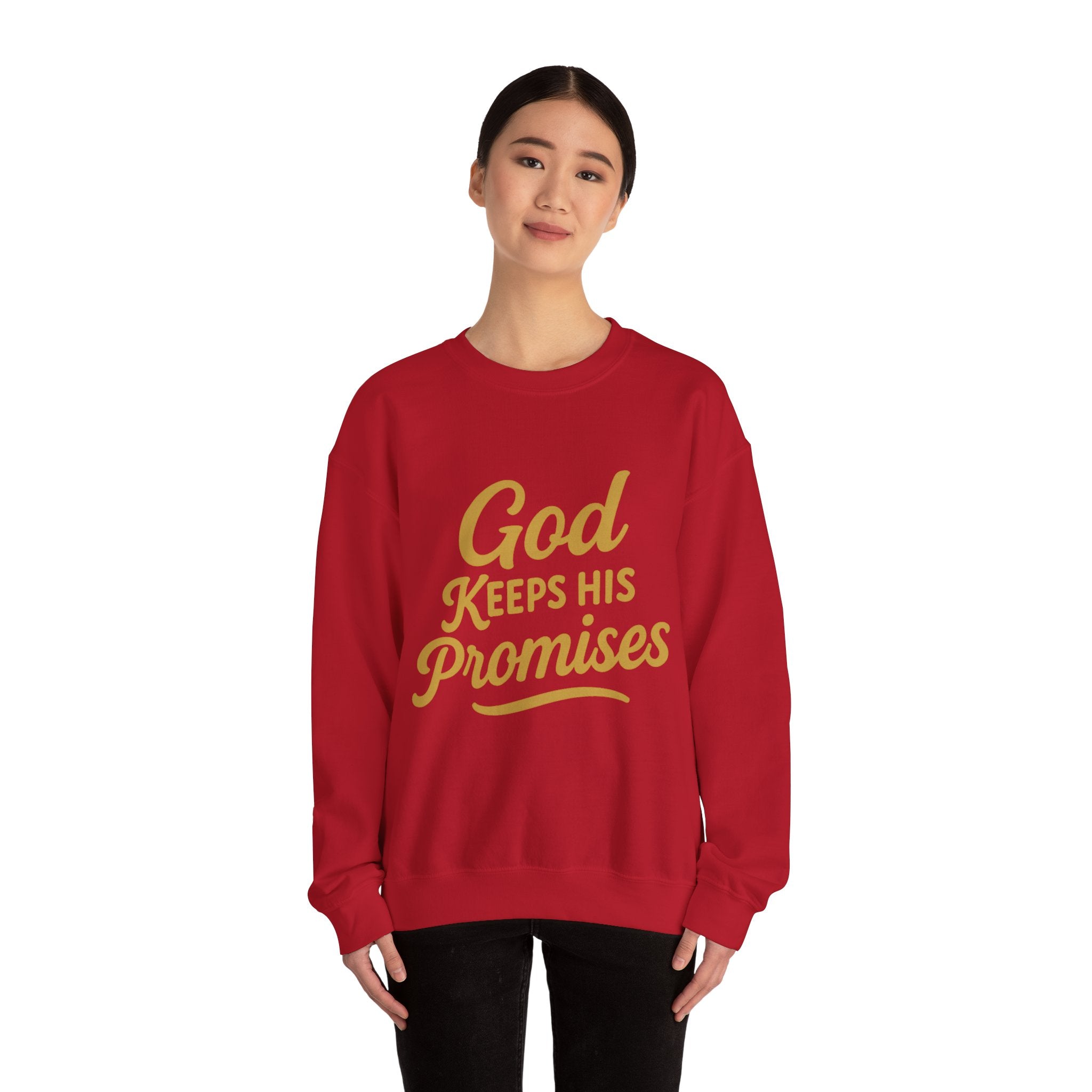 Christian Crewneck Sweatshirt — "God Keeps His Promises" Inspirational Pullover